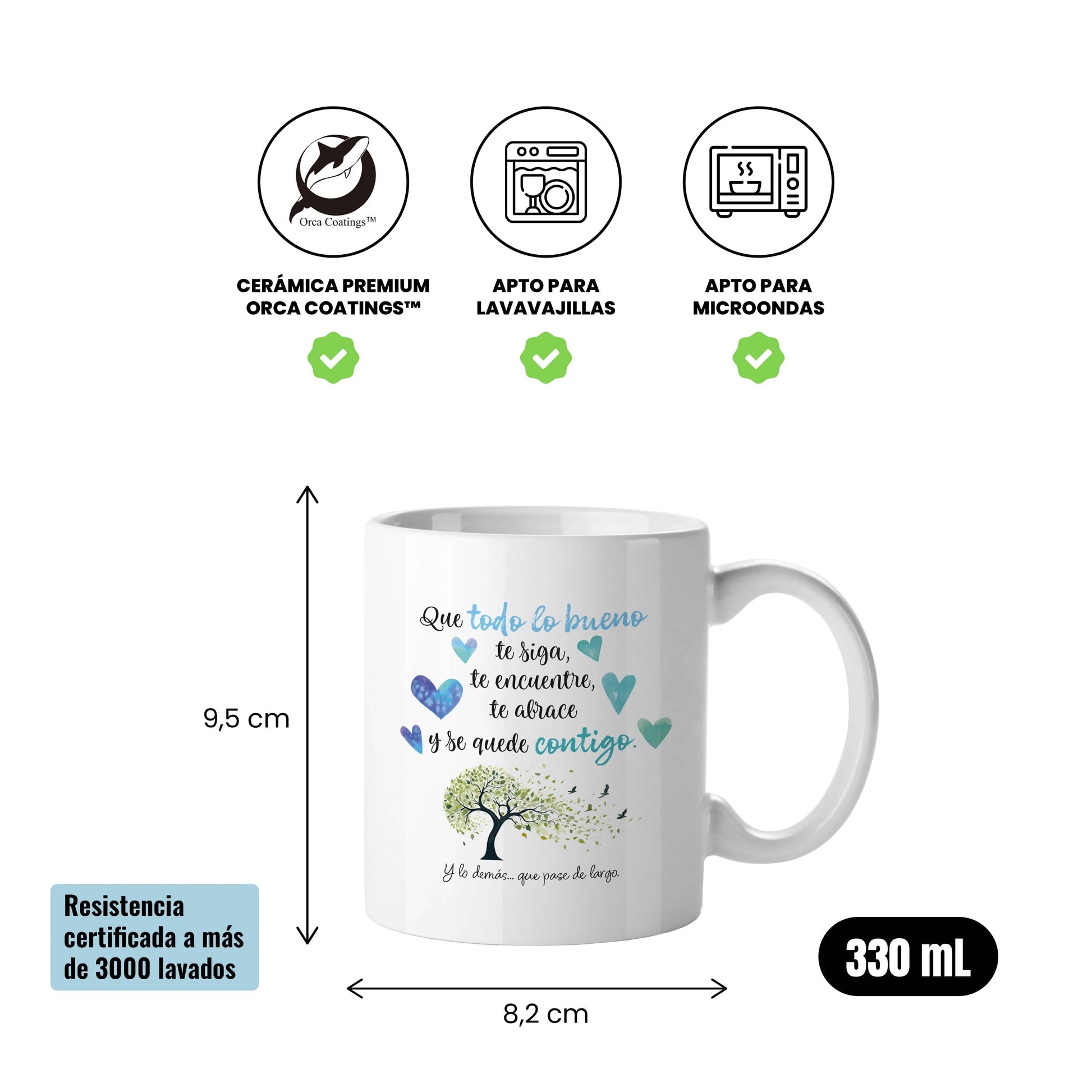 Taza Que todo lo bueno te siga, te encuentre, te abrace y se quede contigo (Tonos fríos)