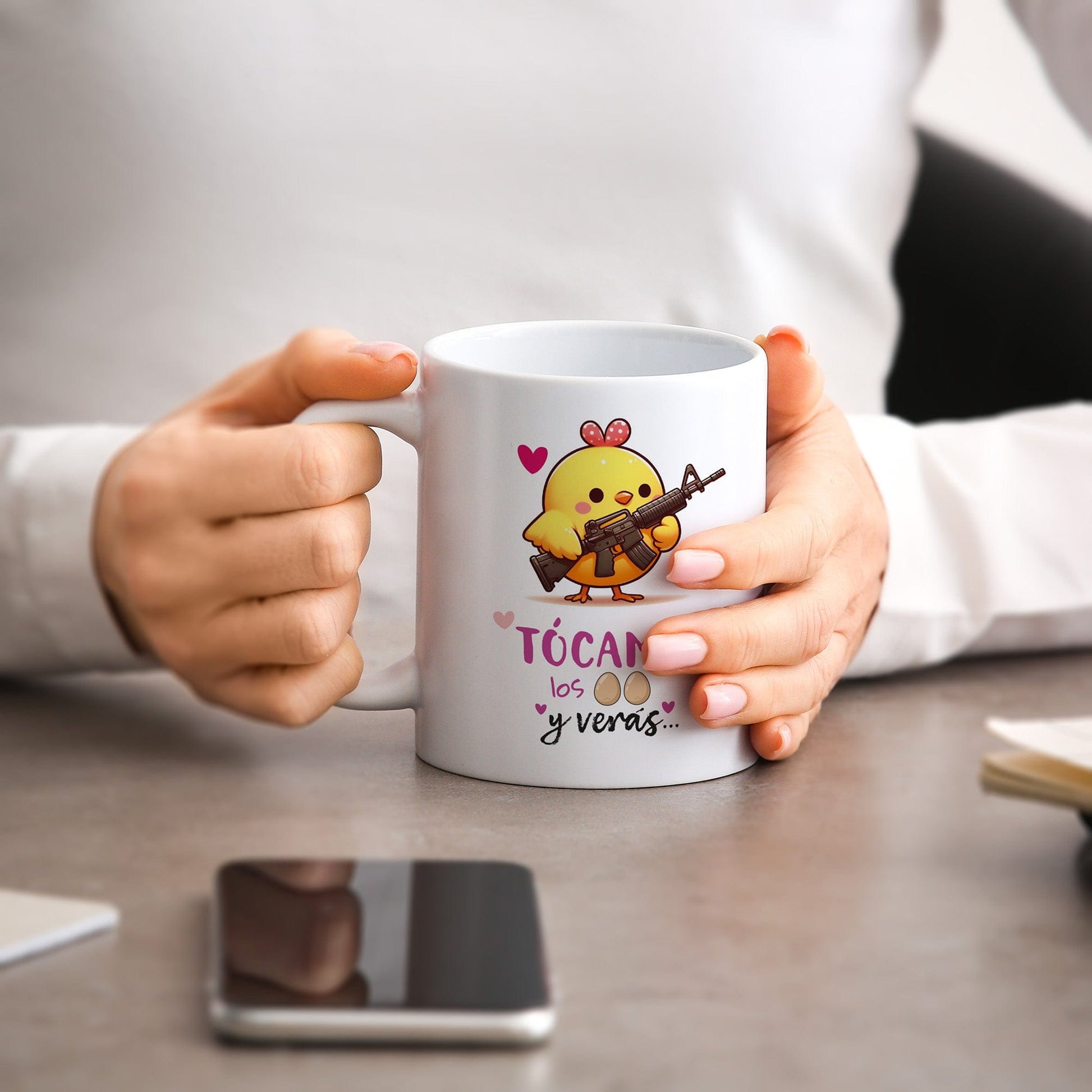 Taza Tócame los huevos y verás