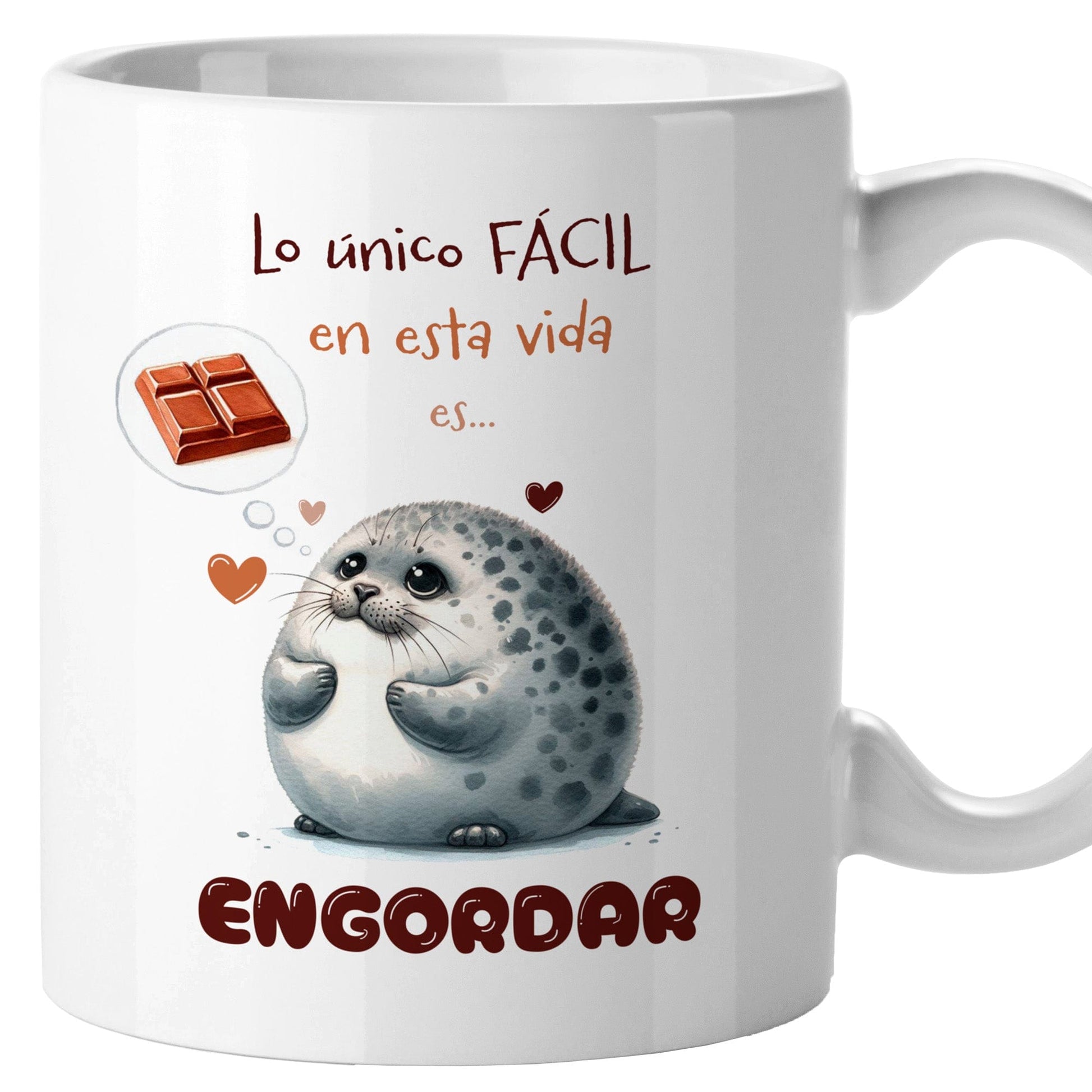 Taza Lo único fácil en la vida es engordar