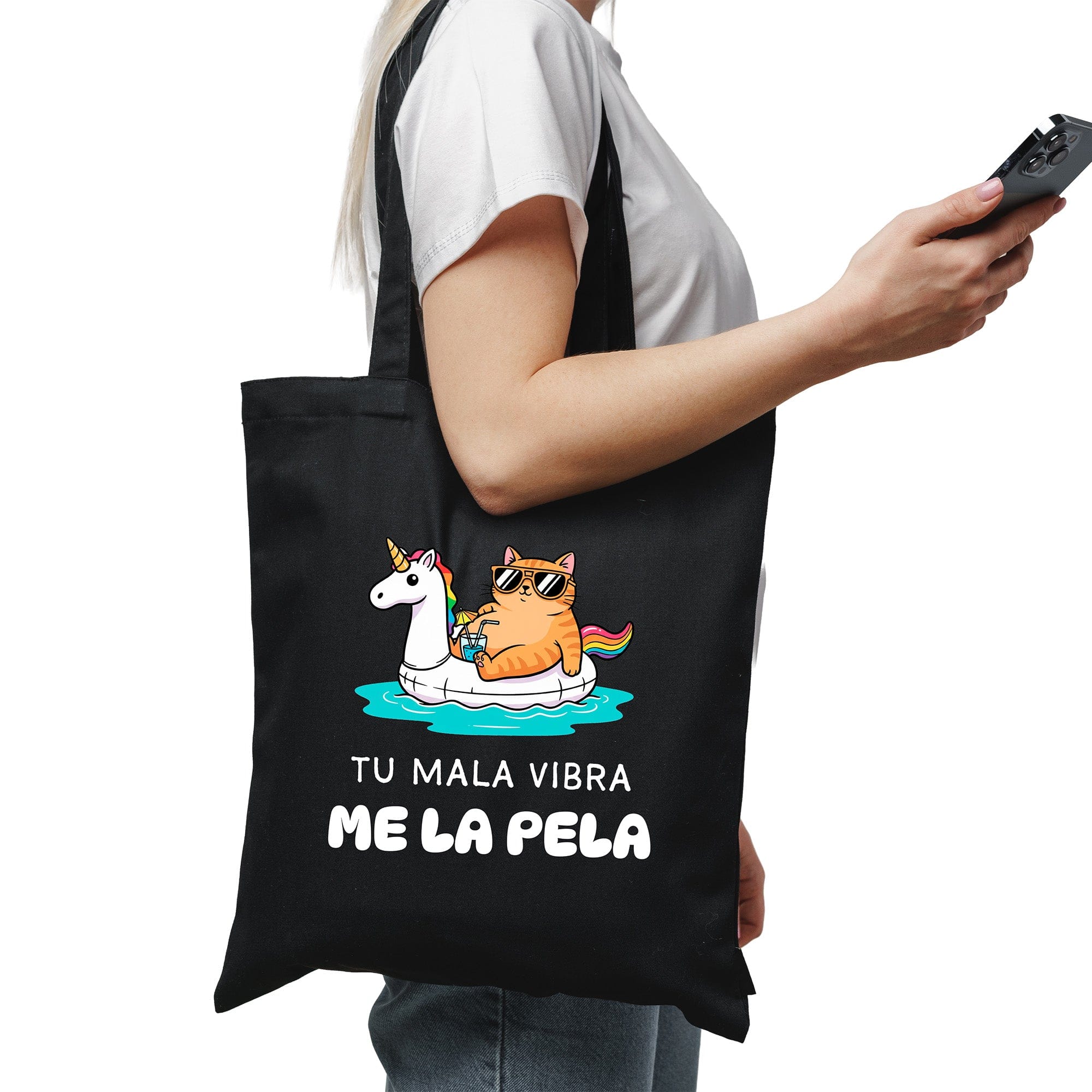 Tote bag Tu mala vibra me la pela