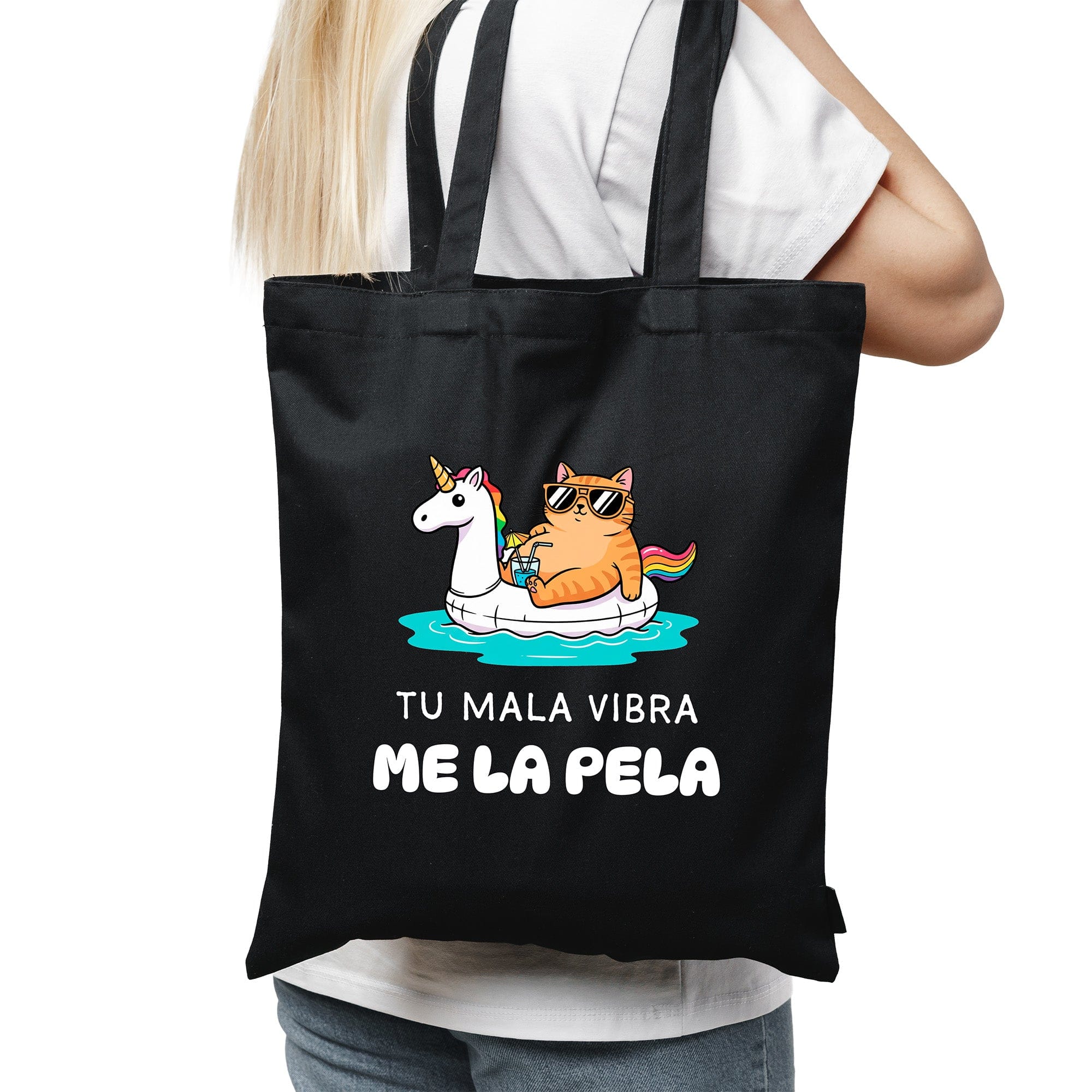 Tote bag Tu mala vibra me la pela