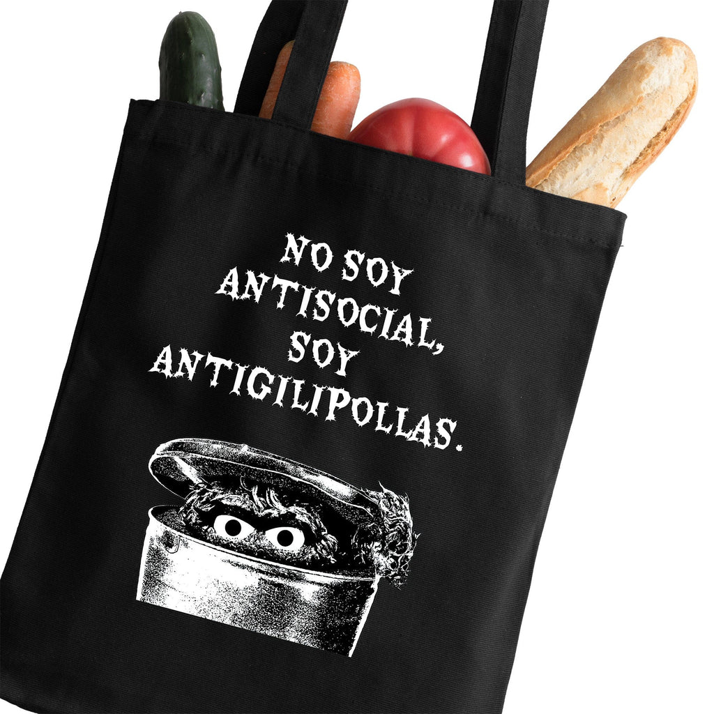 Tote bag No soy antisocial, soy antigilipollas