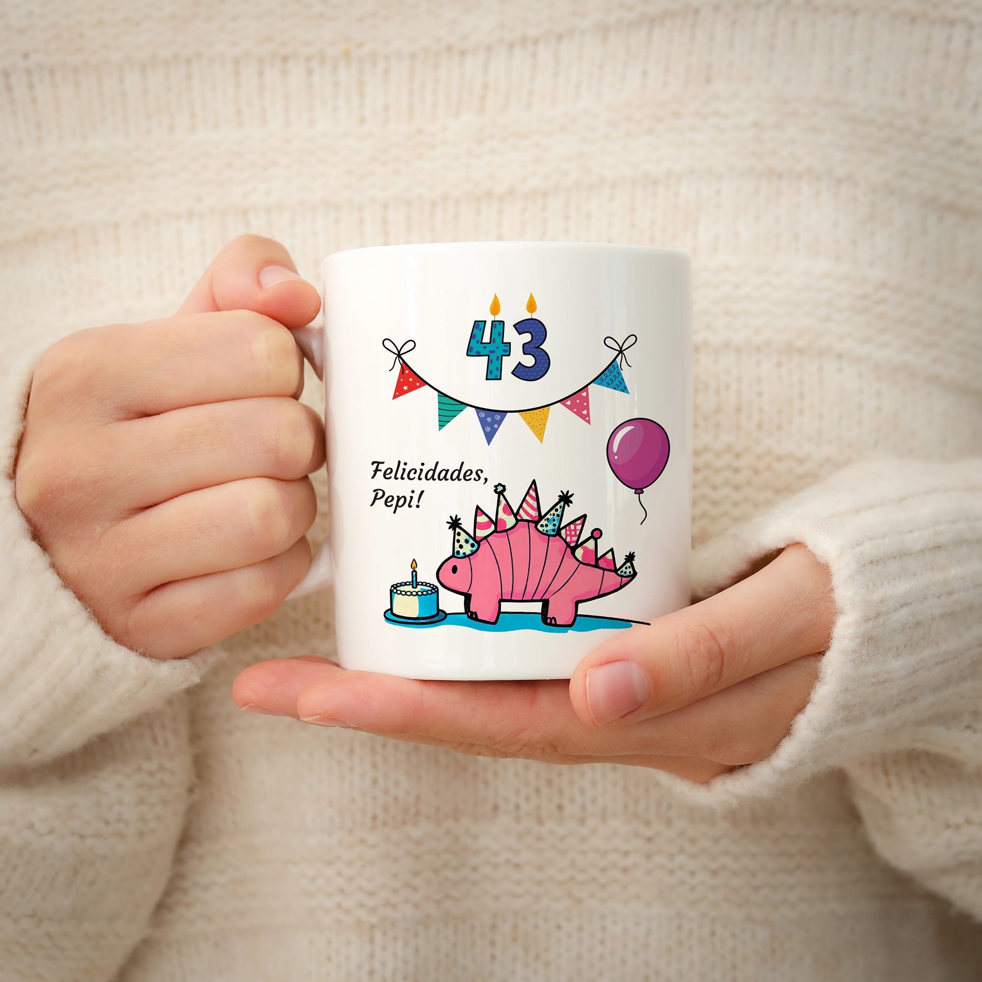 Taza Cumpleaños personalizada dinosaurio