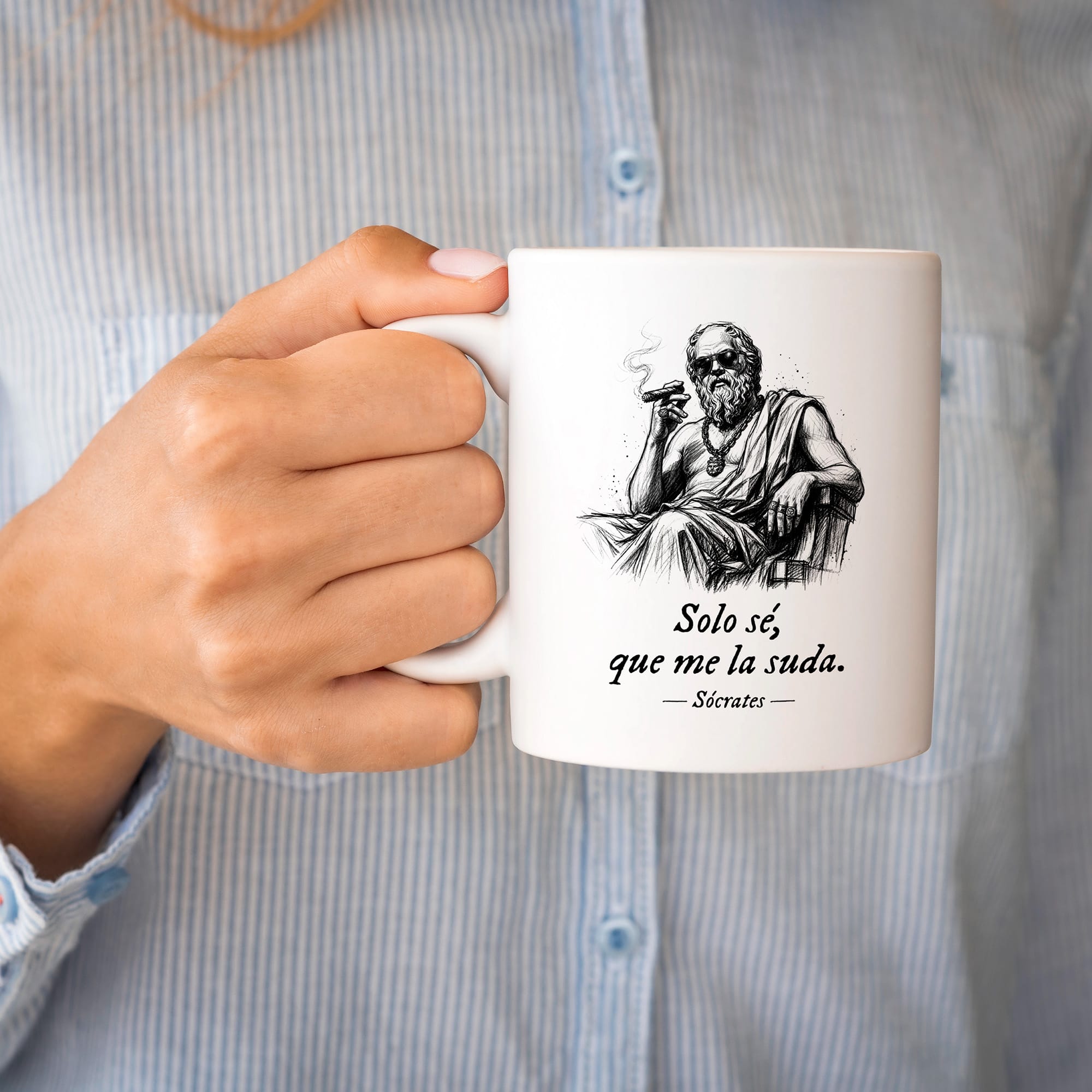 Taza Solo sé, que me la suda. Sócrates