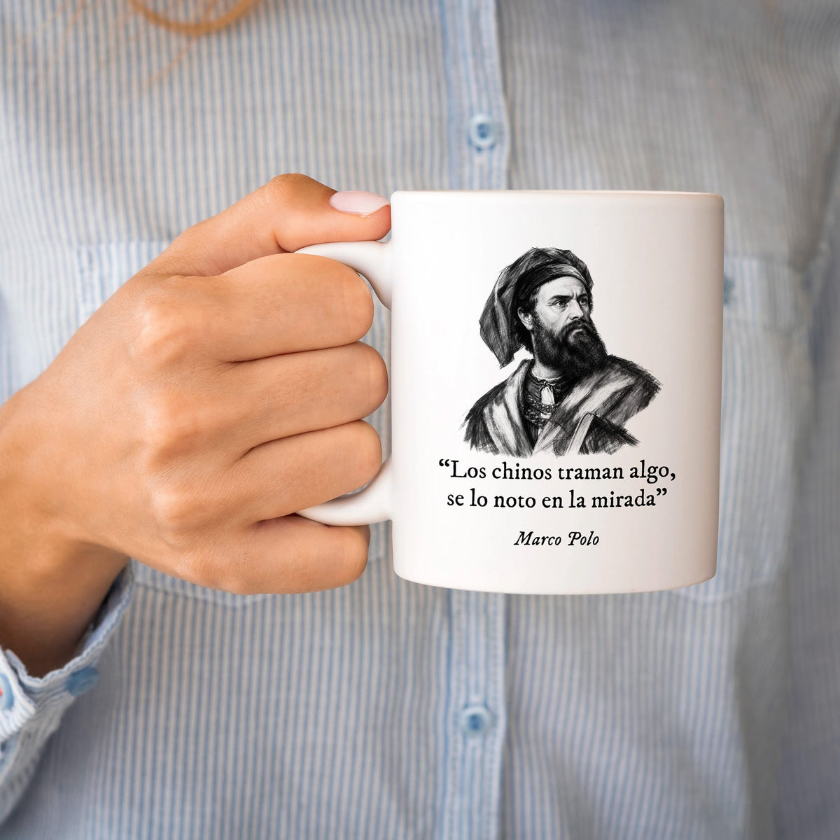 Taza Los chinos traman algo, se lo noto en la mirada. Marco Polo