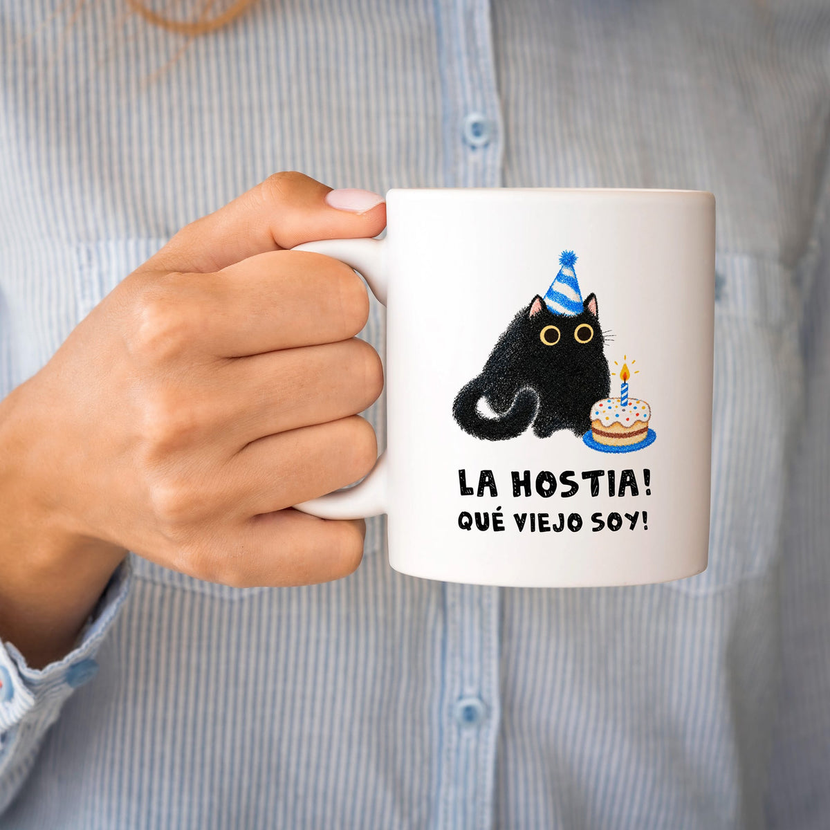 Taza Cumpleaños Hostia qué viejo soy