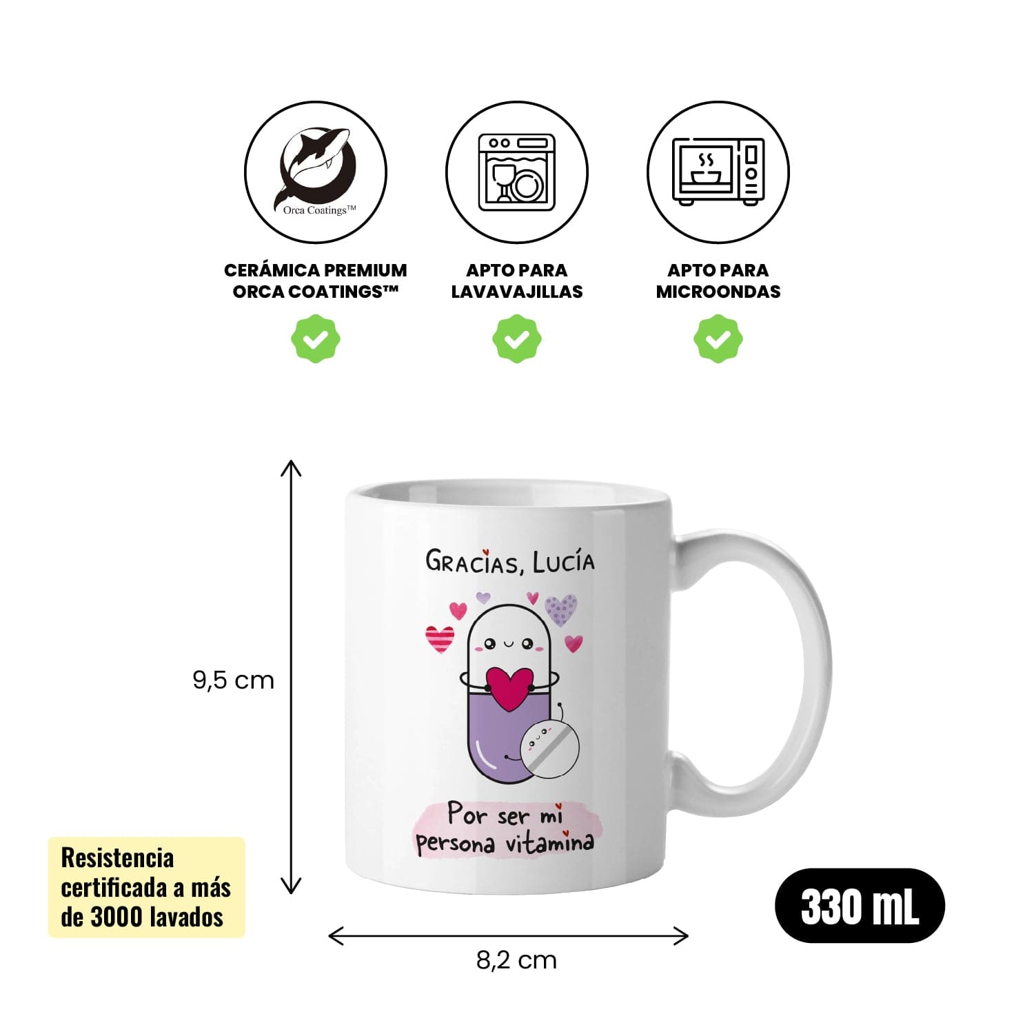 Taza Gracias por ser mi persona vitamina (personalizada)