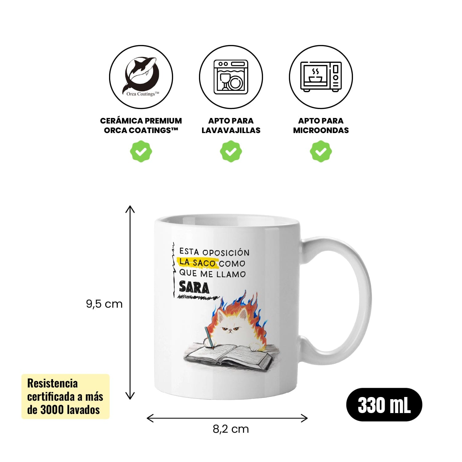 Taza Esta oposición la saco como que me llamo (personalizada)