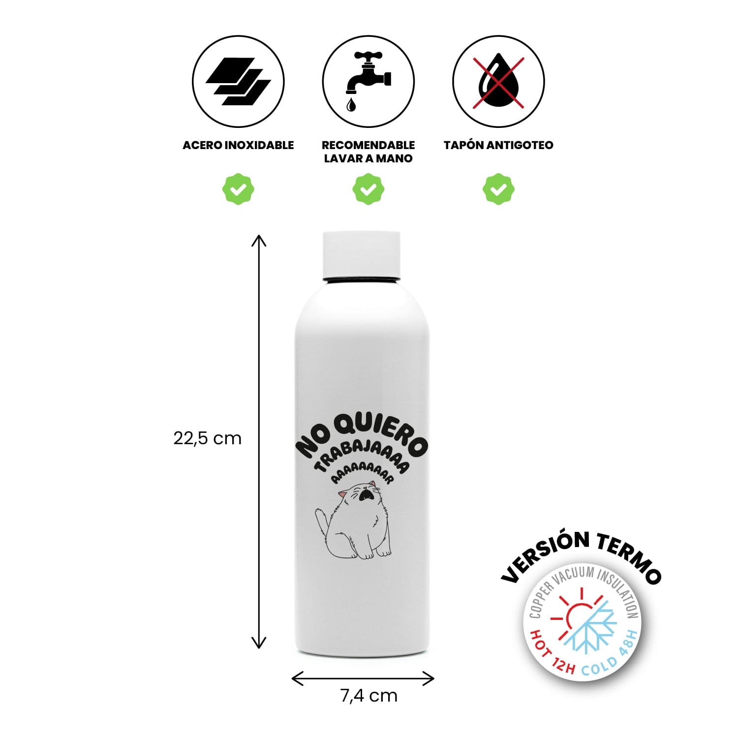 Botella No quiero trabajar