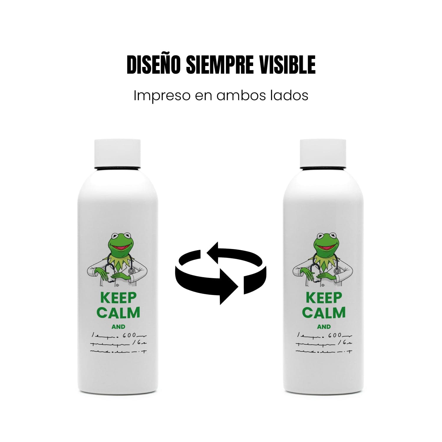 Botella Keep calm & (prescripción ilegible)