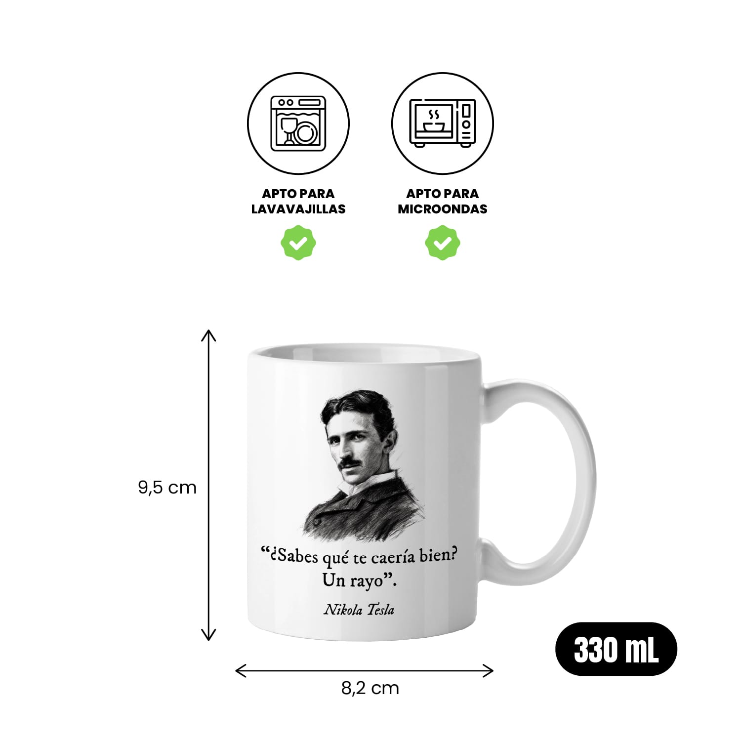 Taza ¿Sabes qué te caería bien? Un rayo. Tesla