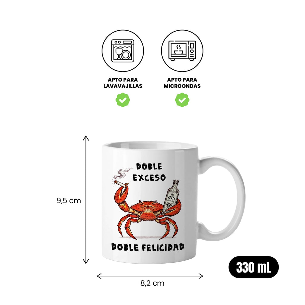 Taza Doble exceso, doble felicidad