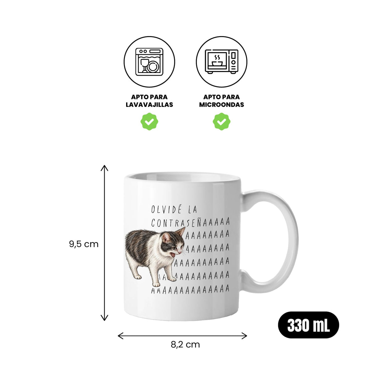 Taza Olvidé la contraseñaaaa (screaming cat meme)