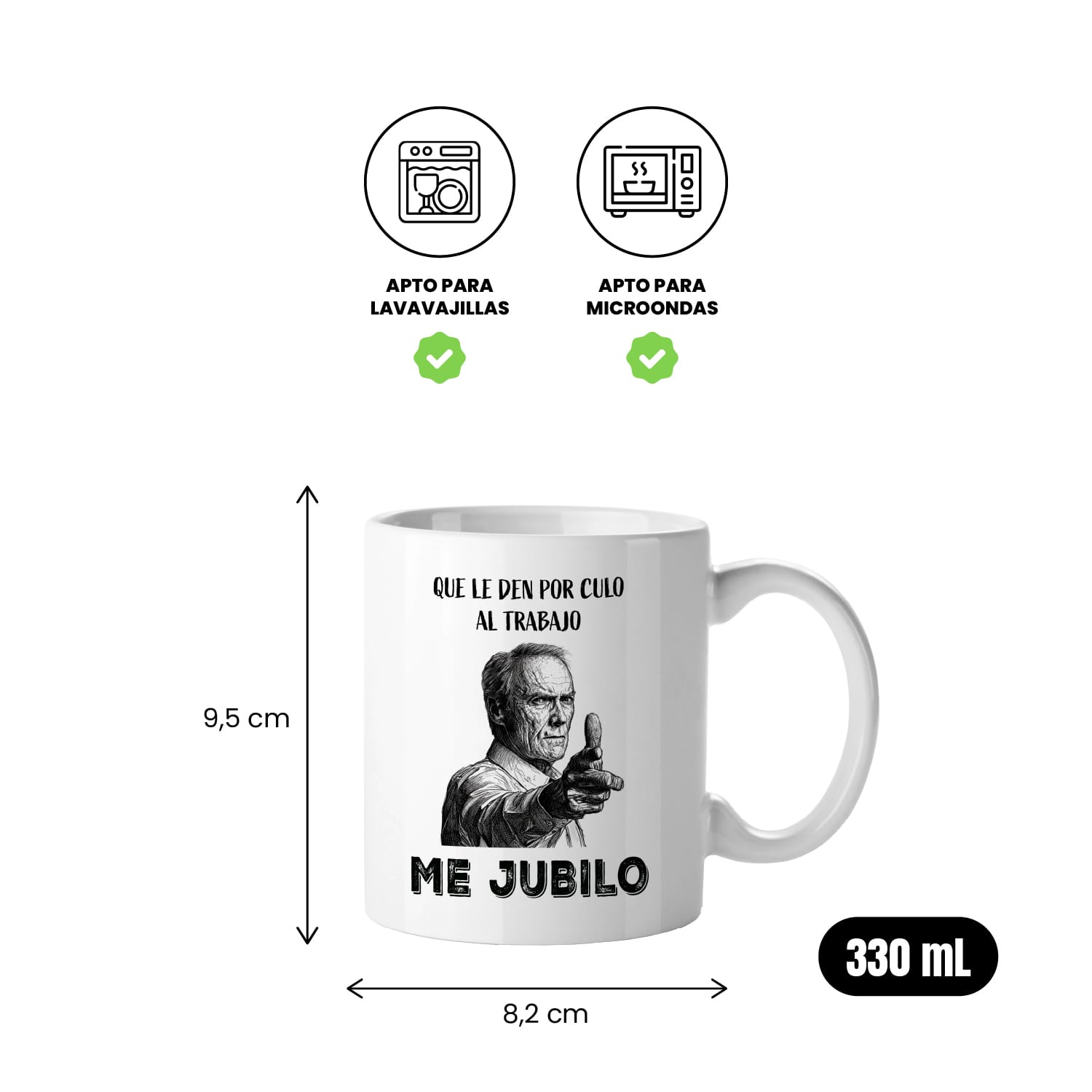 Taza Que le den por culo al trabajo. Me jubilo.