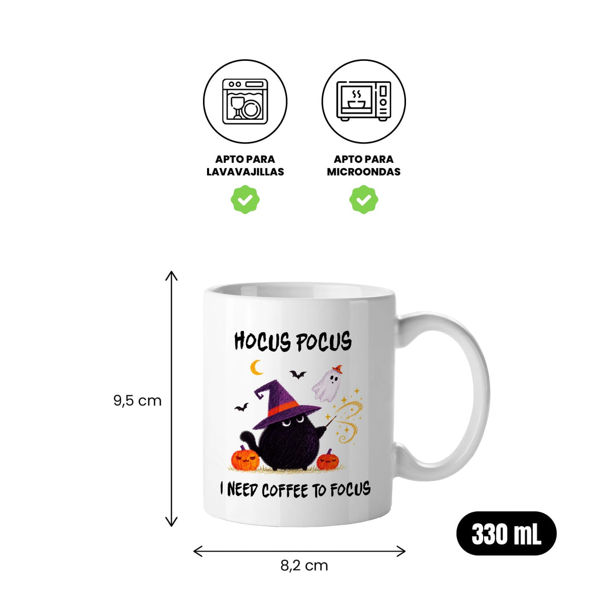Taza Hocus Pocus i need coffee to focus