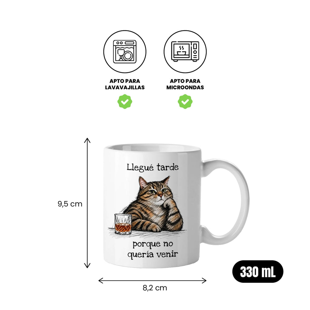 Taza Llegué tarde porque no quería venir