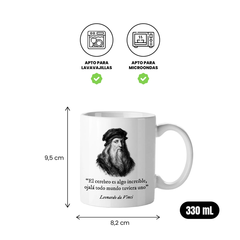 Taza El cerebro es algo increíble, ojalá todo el mundo tuviera uno. Da Vinci