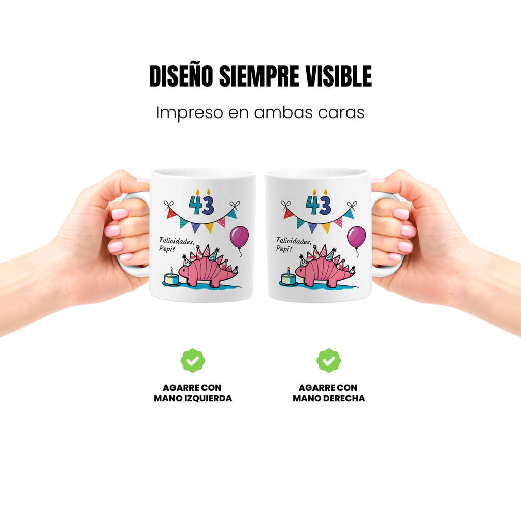Taza Cumpleaños personalizada dinosaurio