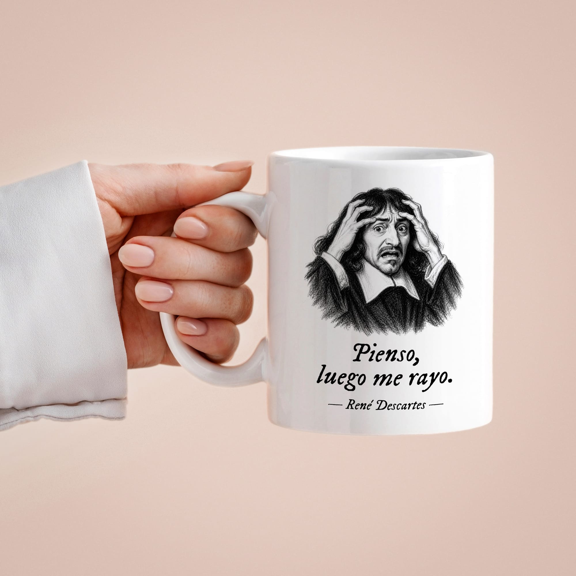 Taza Pienso, luego me rayo. Descartes
