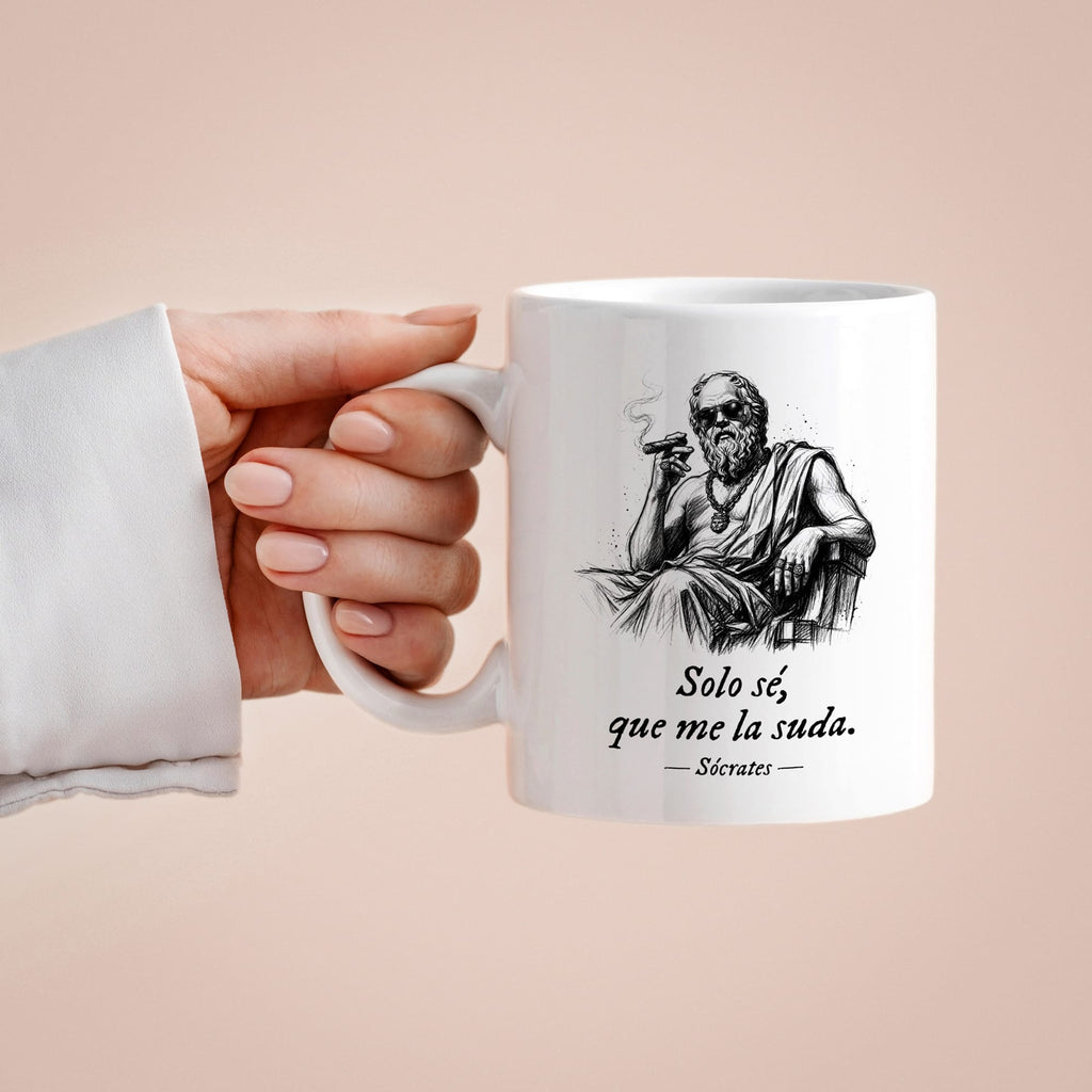 Taza Solo sé, que me la suda. Sócrates
