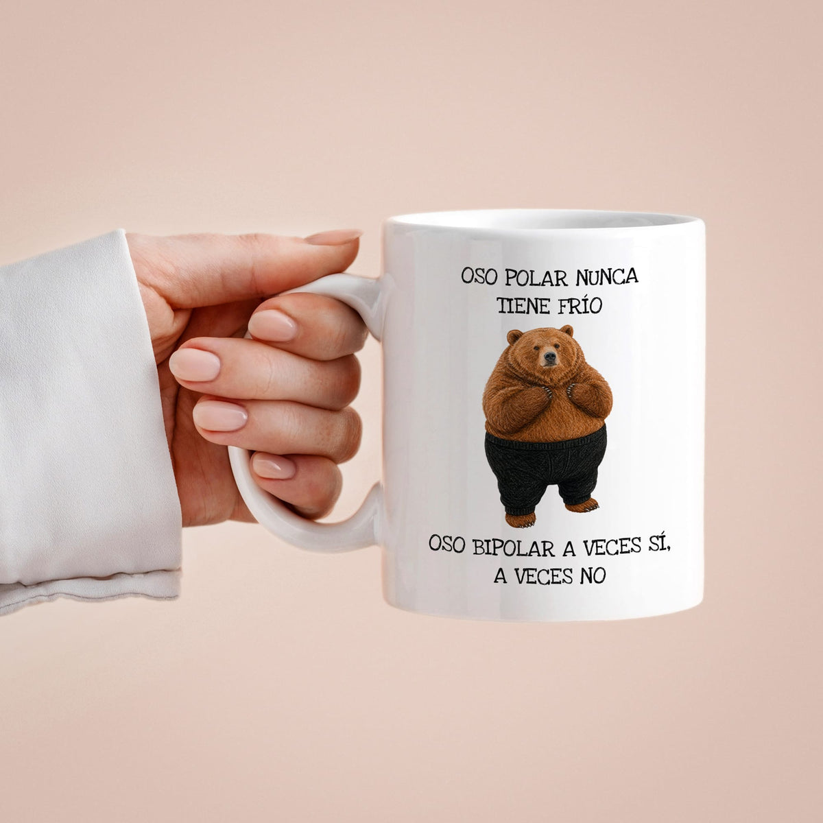 Taza Oso polar nunca tiene frío. Oso bipolar a veces sí, a veces no.