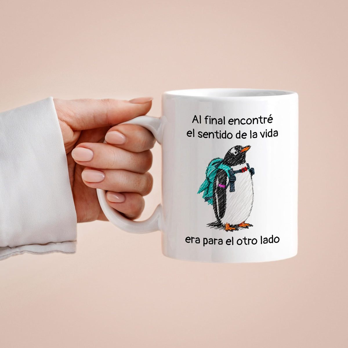 Taza Al final encontré el sentido de la vida. Era para el otro lado
