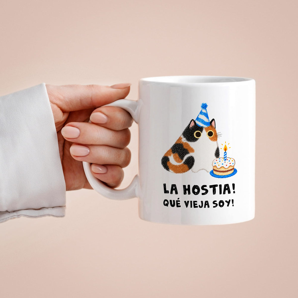 Taza Cumpleaños Hostia qué vieja soy