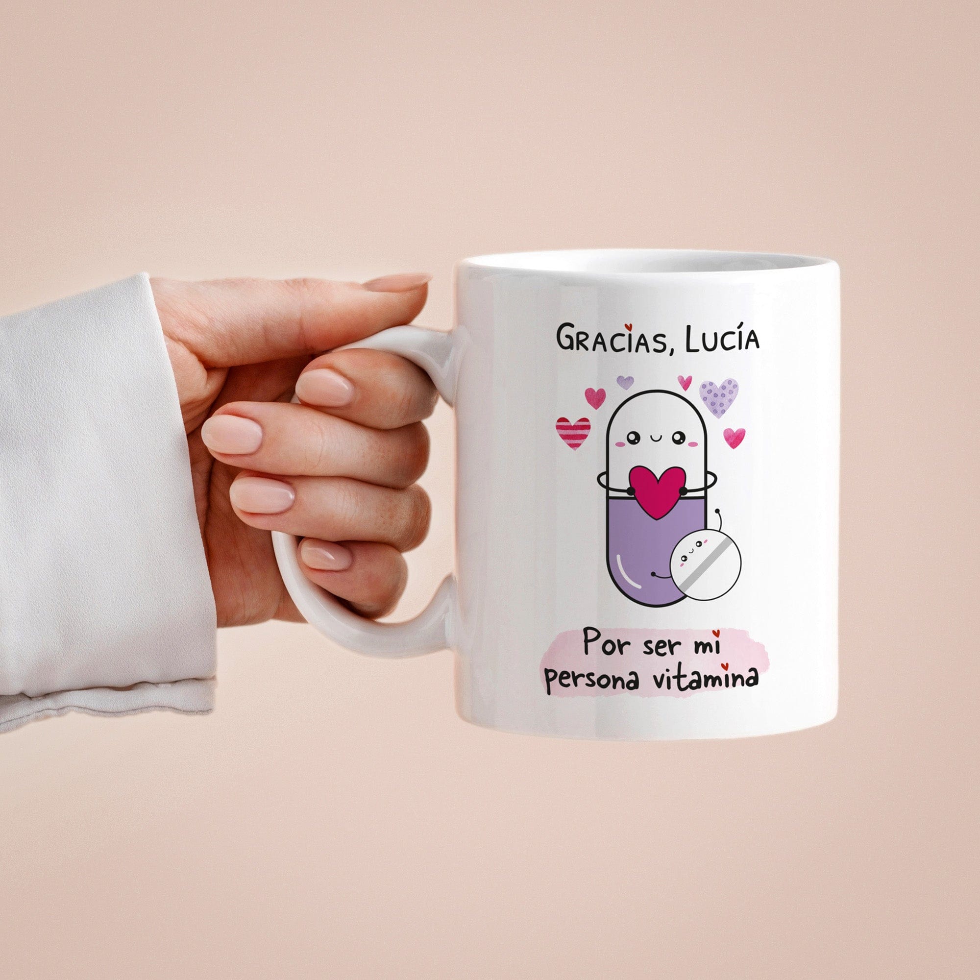 Taza Gracias por ser mi persona vitamina (personalizada)