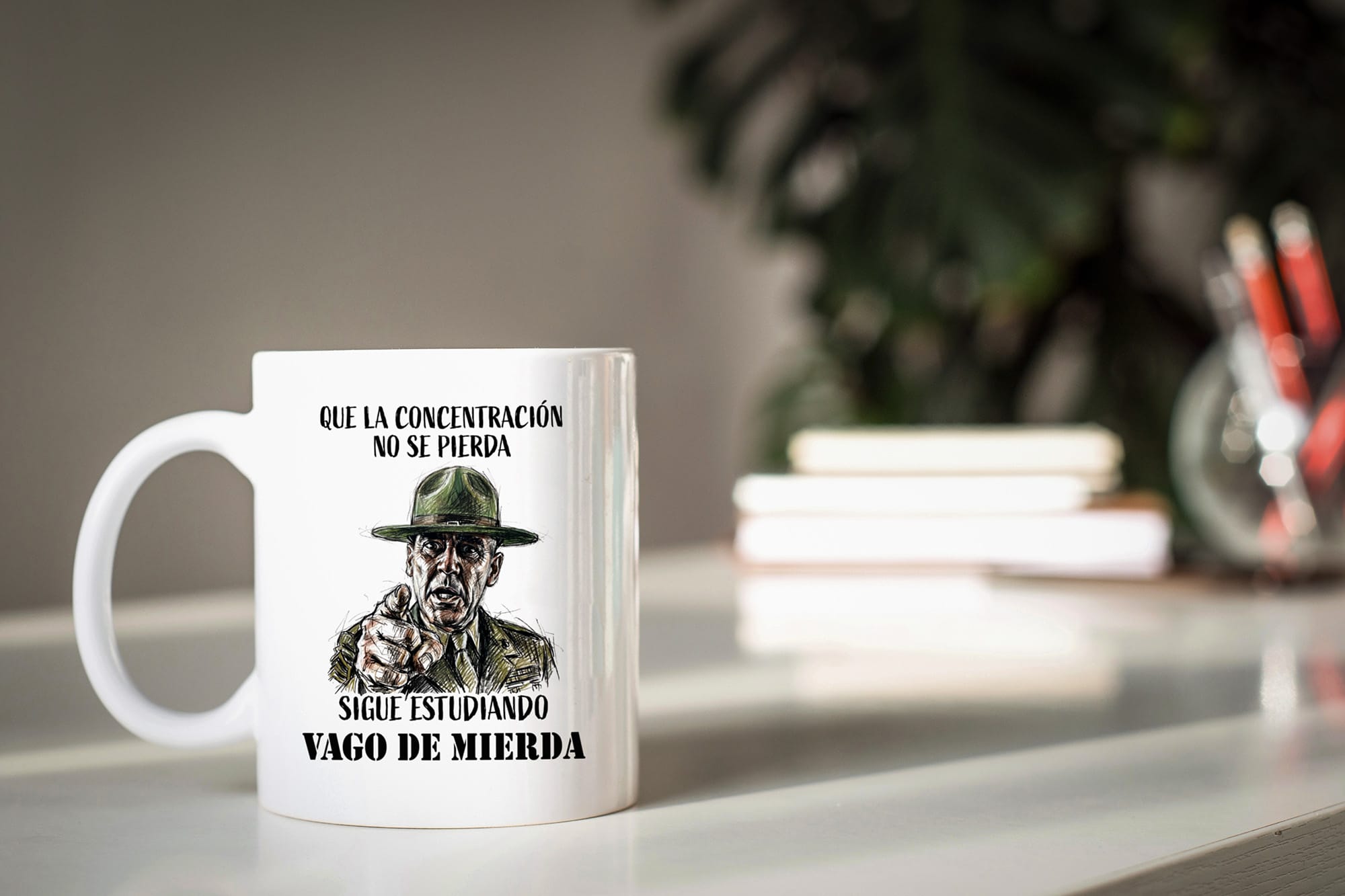 Taza Que la concentración no se pierda. Sigue estudiando, vago de mierda