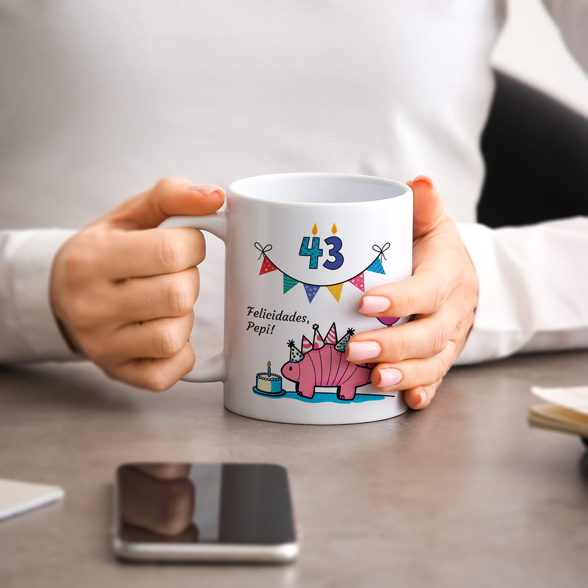 Taza Cumpleaños personalizada dinosaurio