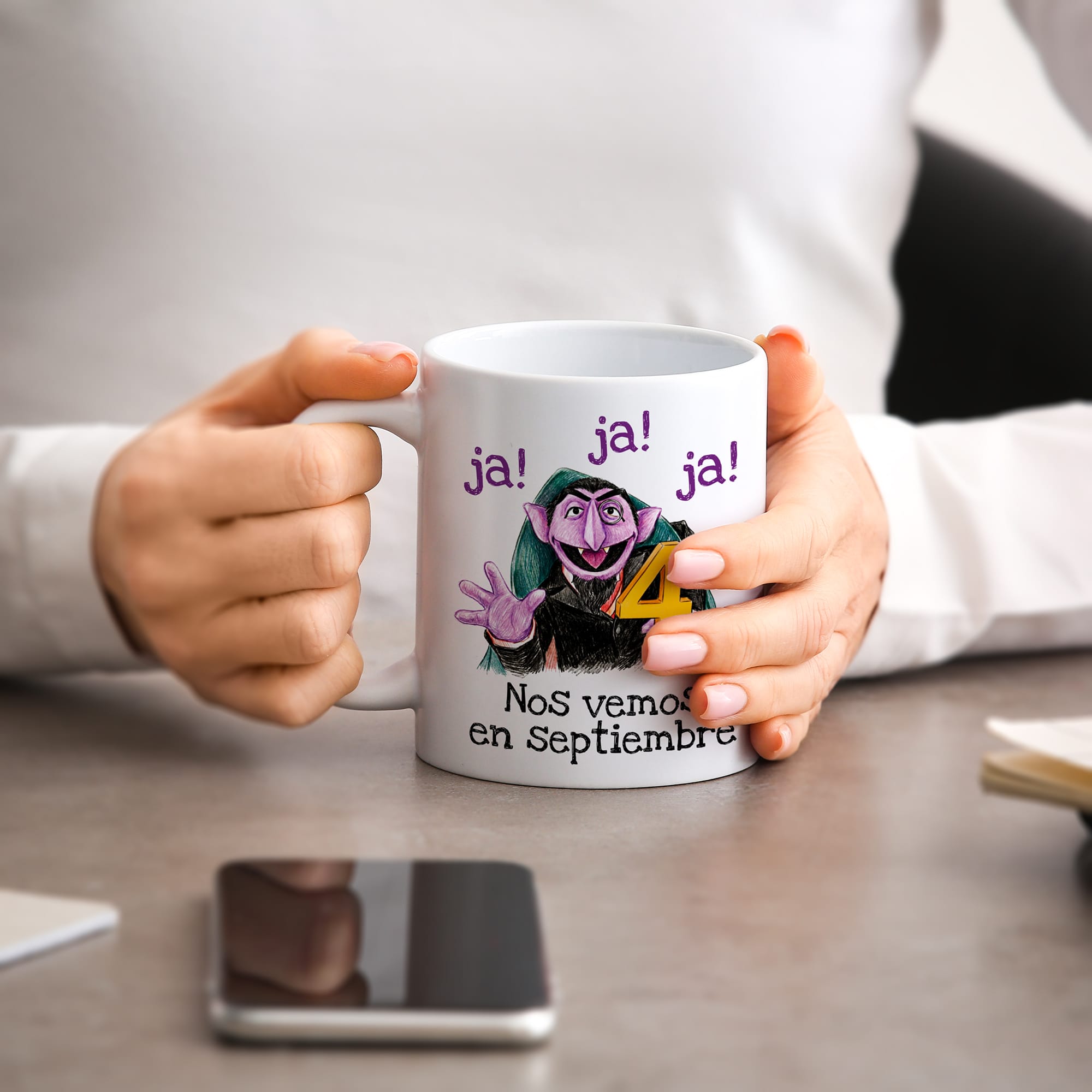 Taza ja! ja! ja! Nos vemos en septiembre