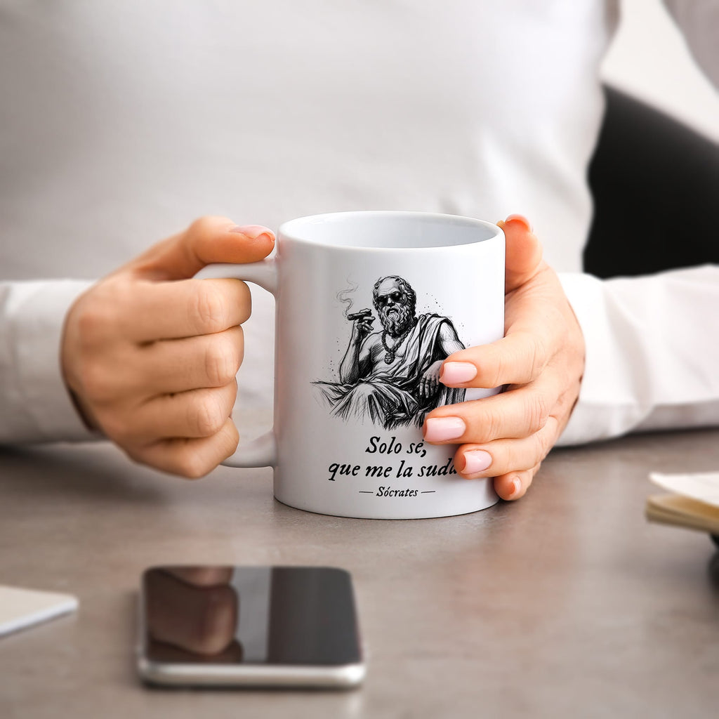 Taza Solo sé, que me la suda. Sócrates