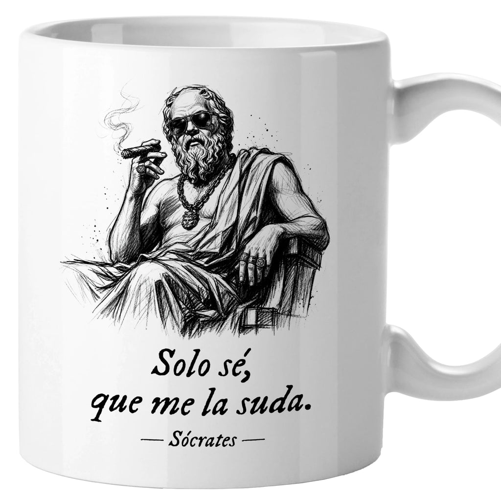 Taza Solo sé, que me la suda. Sócrates