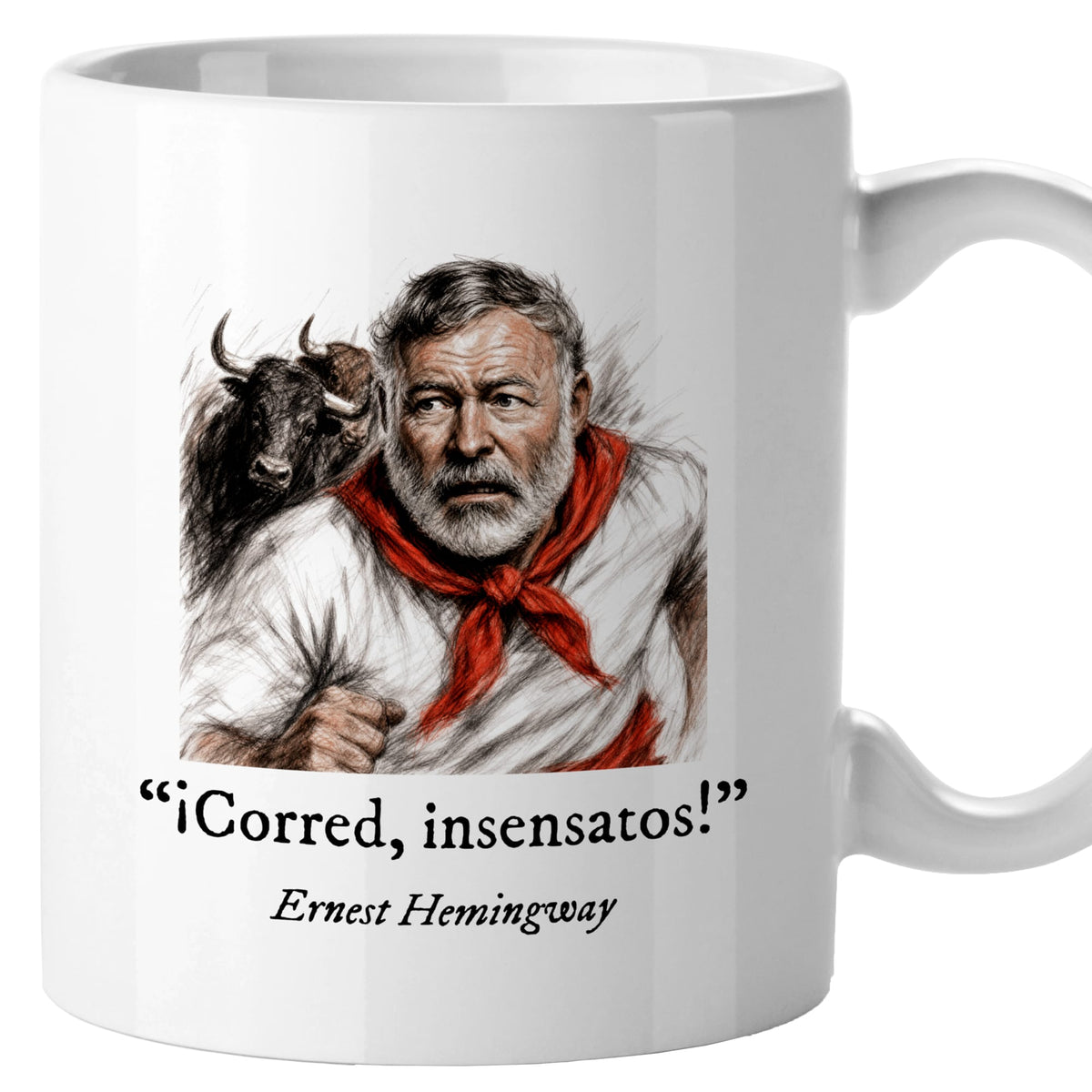 Taza ¡Corred, insensatos! Hemingway