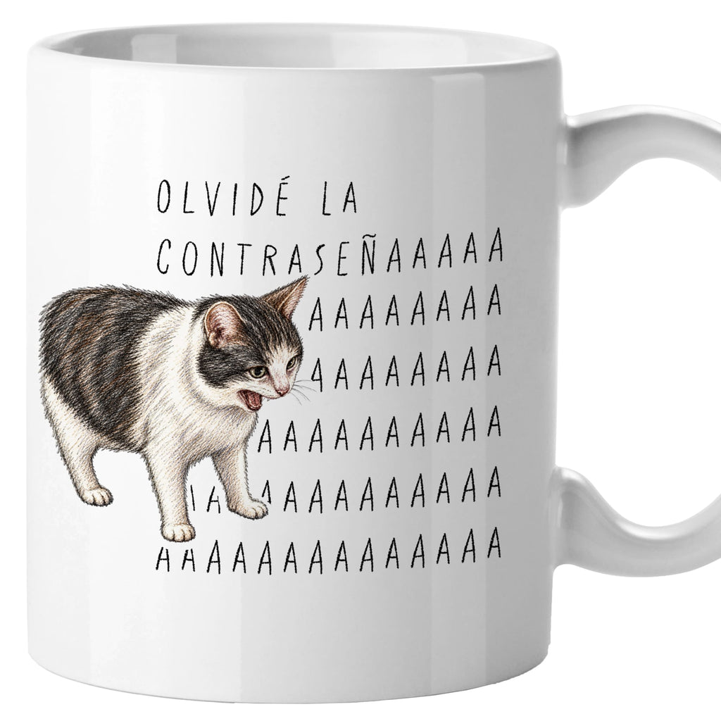 Taza Olvidé la contraseñaaaa (screaming cat meme)