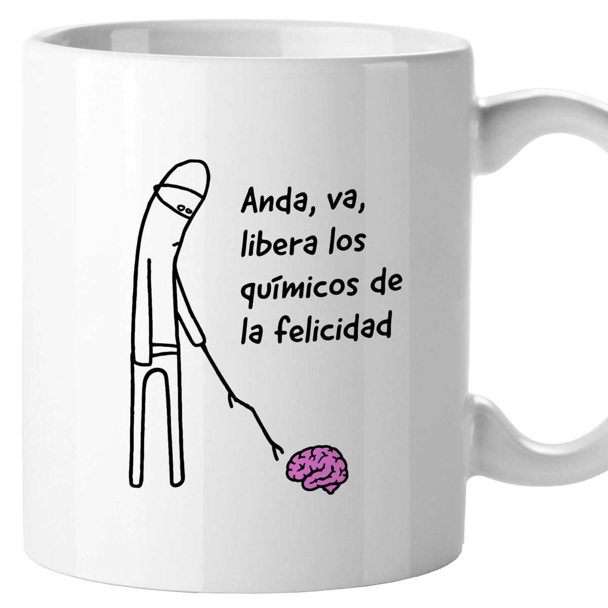Taza Anda, va, libera los químicos de la felicidad