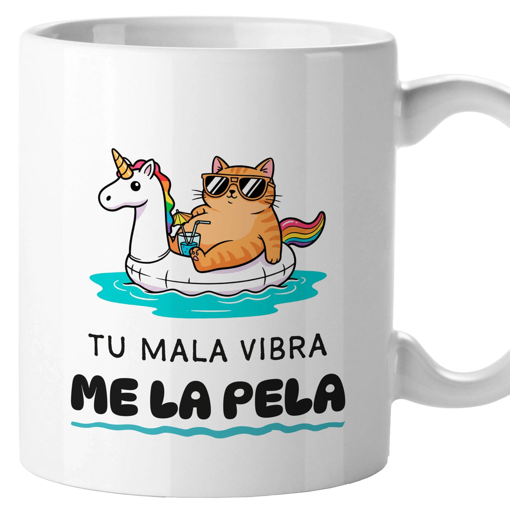 Taza Tu mala vibra me la pela