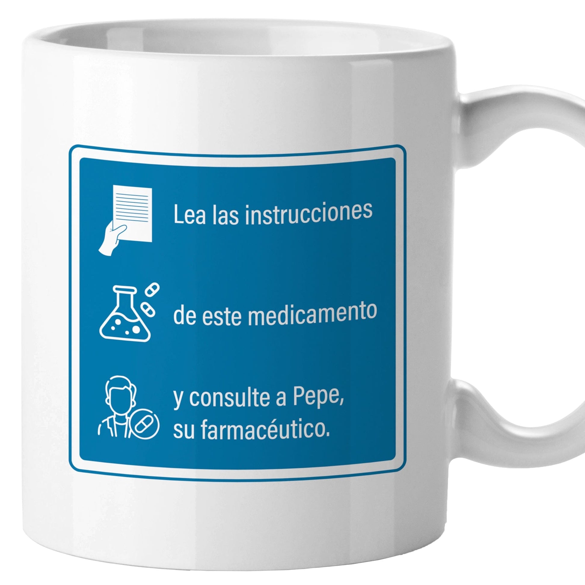 Taza Consulte a su farmacéutico (personalizada)