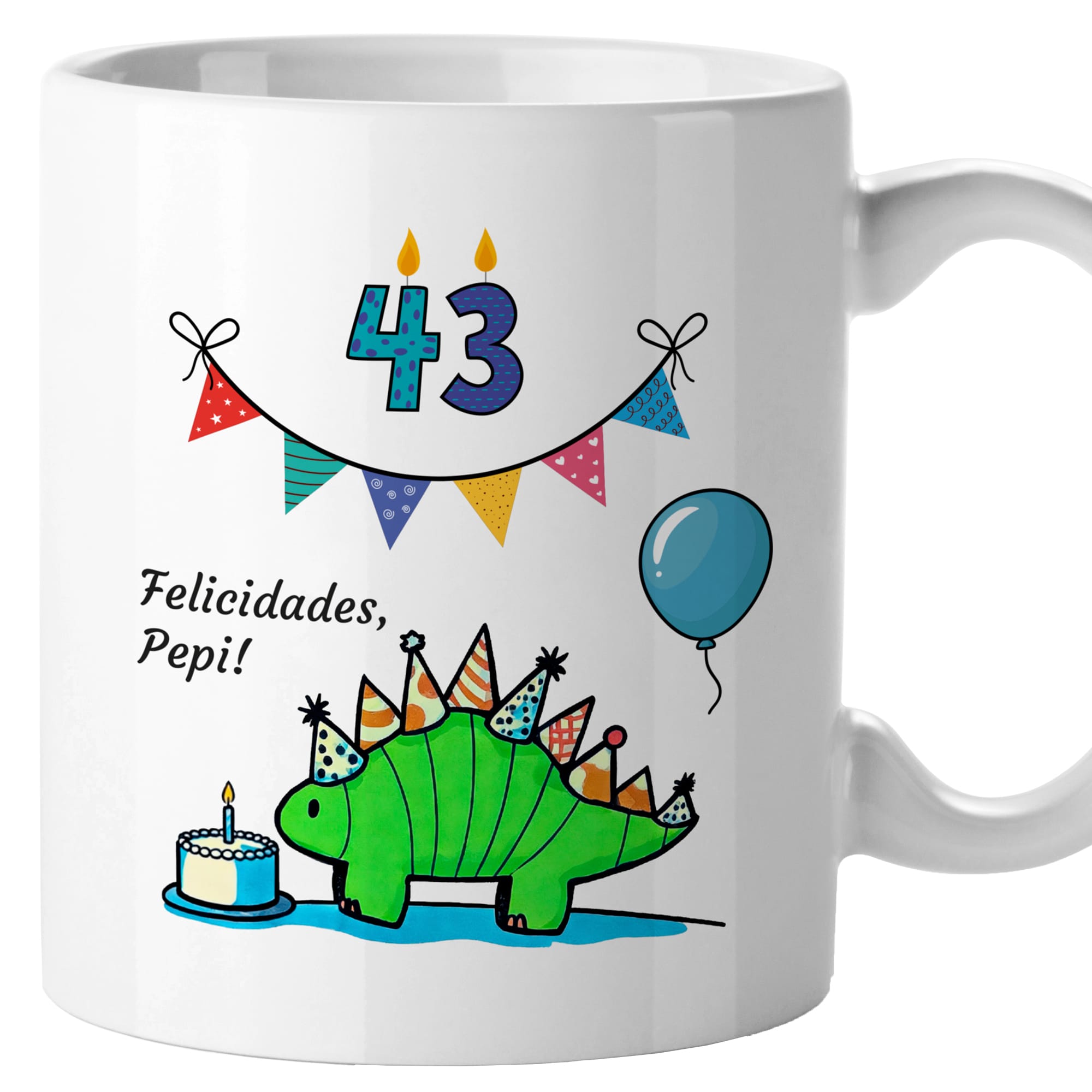 Taza Cumpleaños personalizada dinosaurio