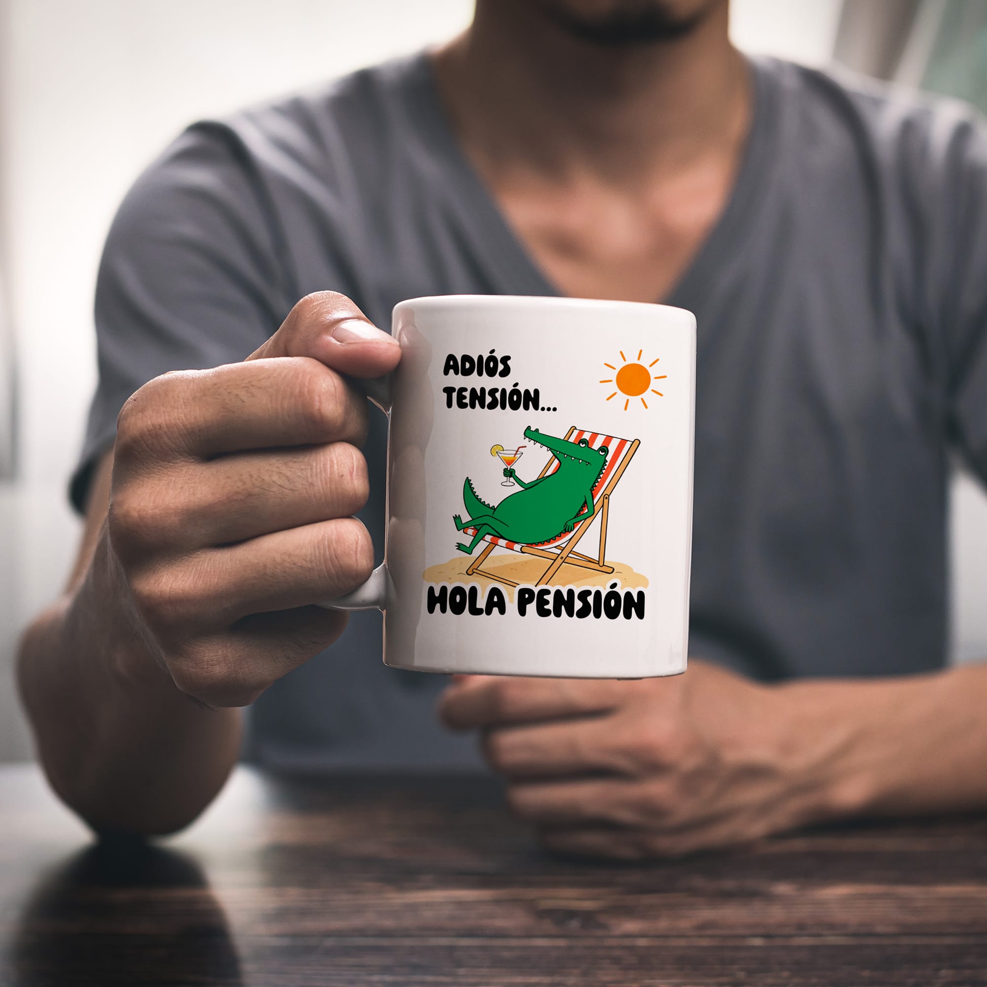 Taza Adiós, tensión. Hola pensión