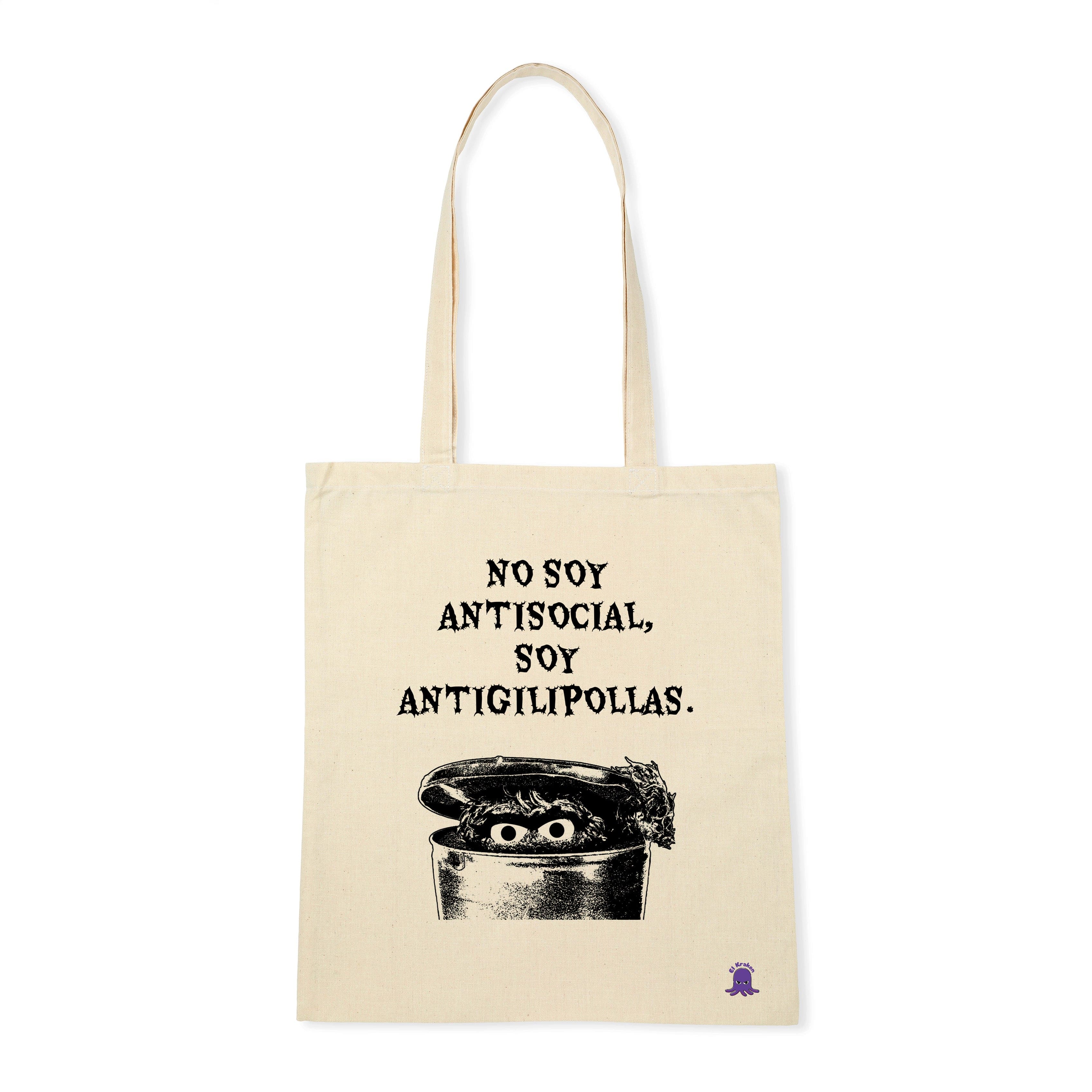 Tote bag No soy antisocial, soy antigilipollas