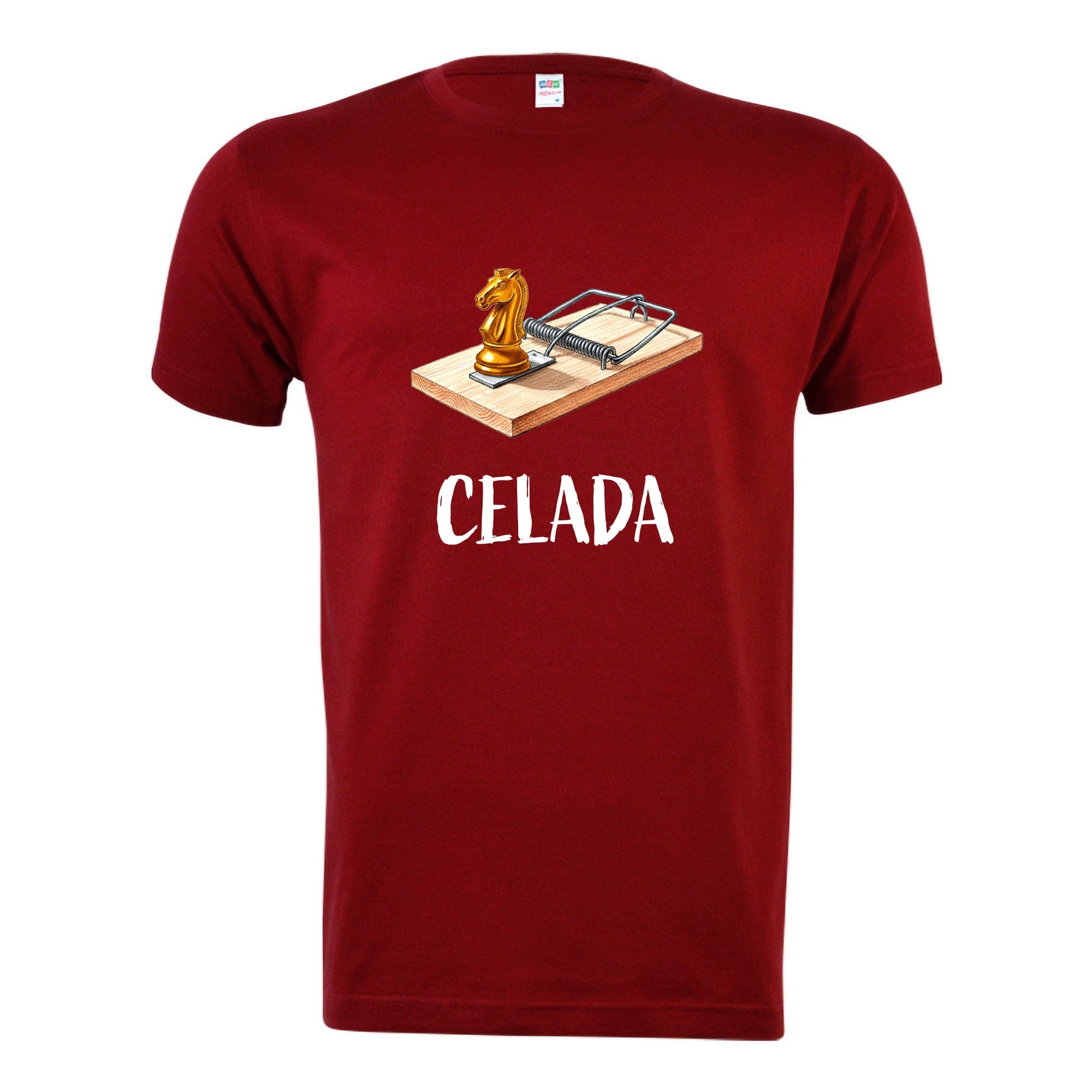 camiseta ajedrez celada rojo