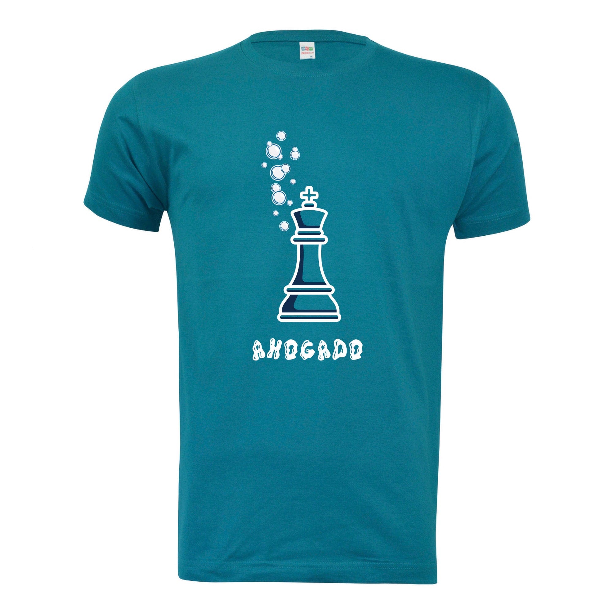 camiseta ajedrez rey ahogado azul oceano