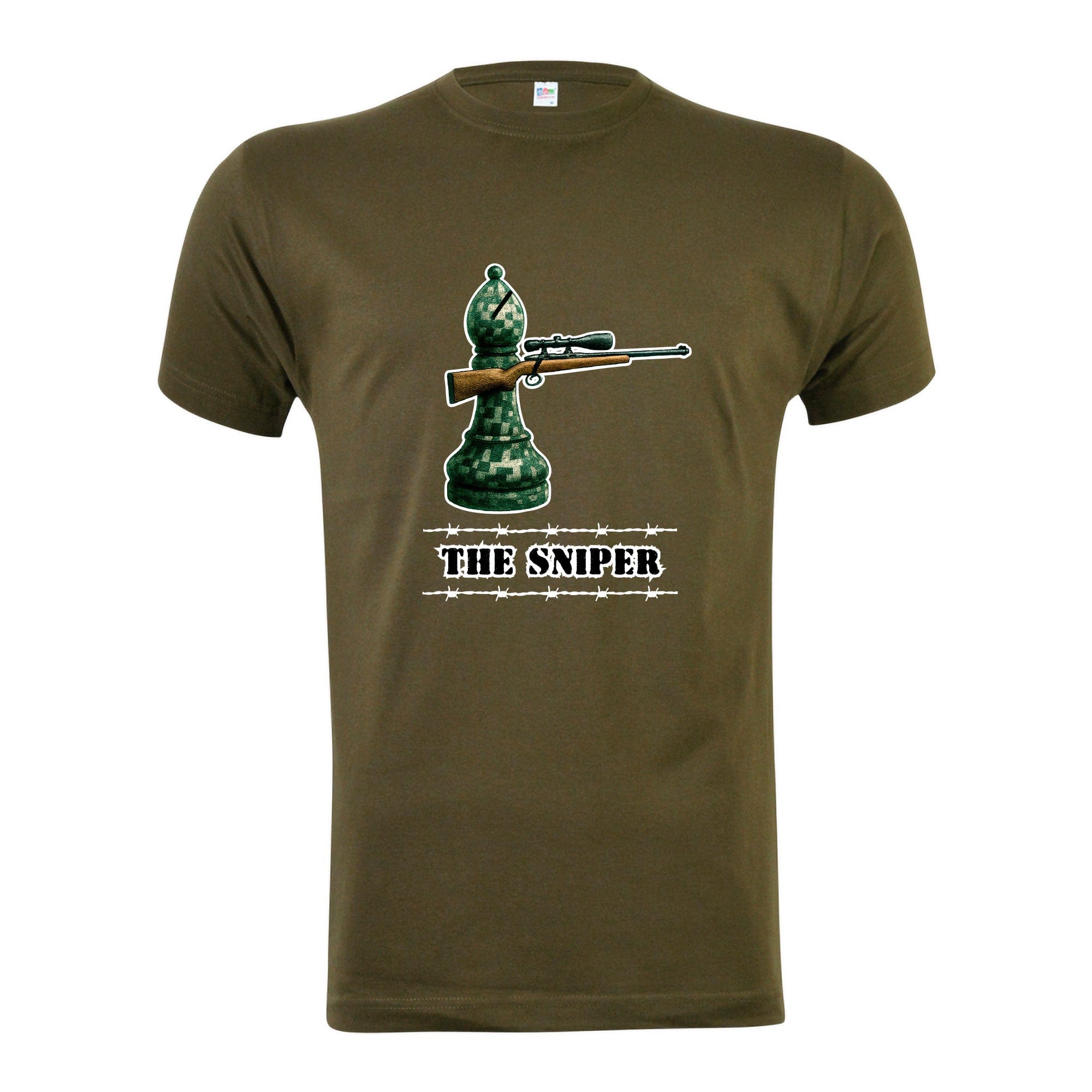 camiseta ajedrez the sniper verde militar