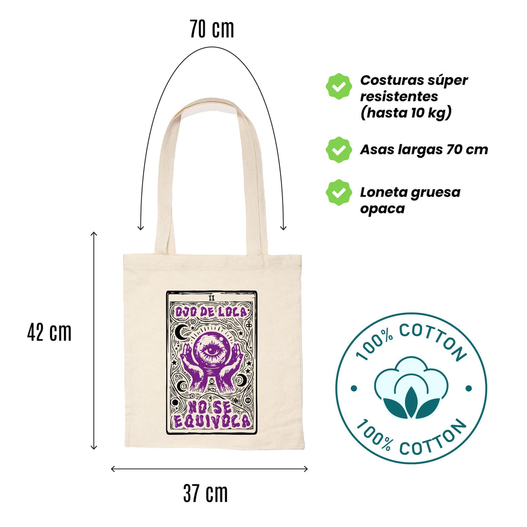 Tote bag Ojo de loca no se equivoca