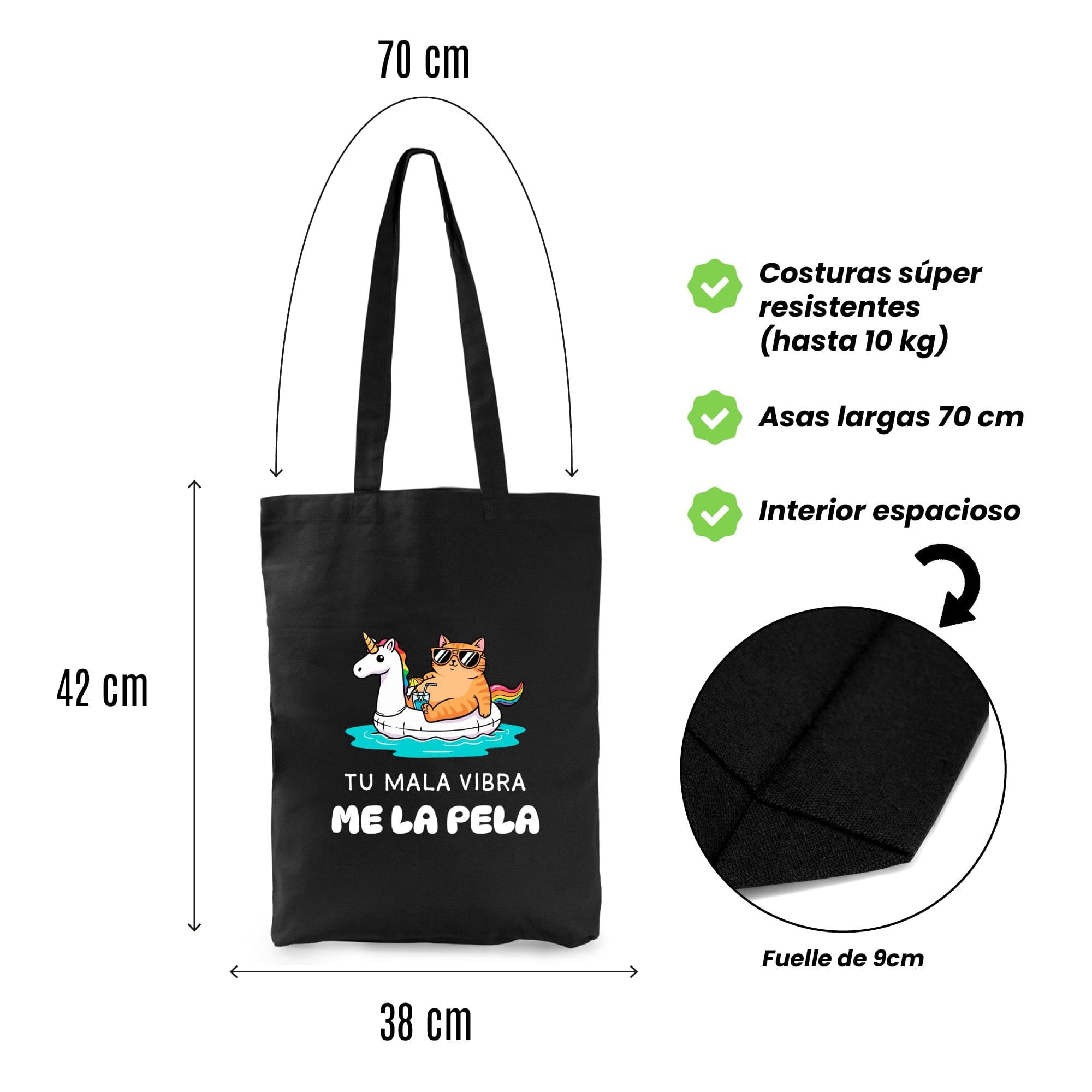 Tote bag Tu mala vibra me la pela