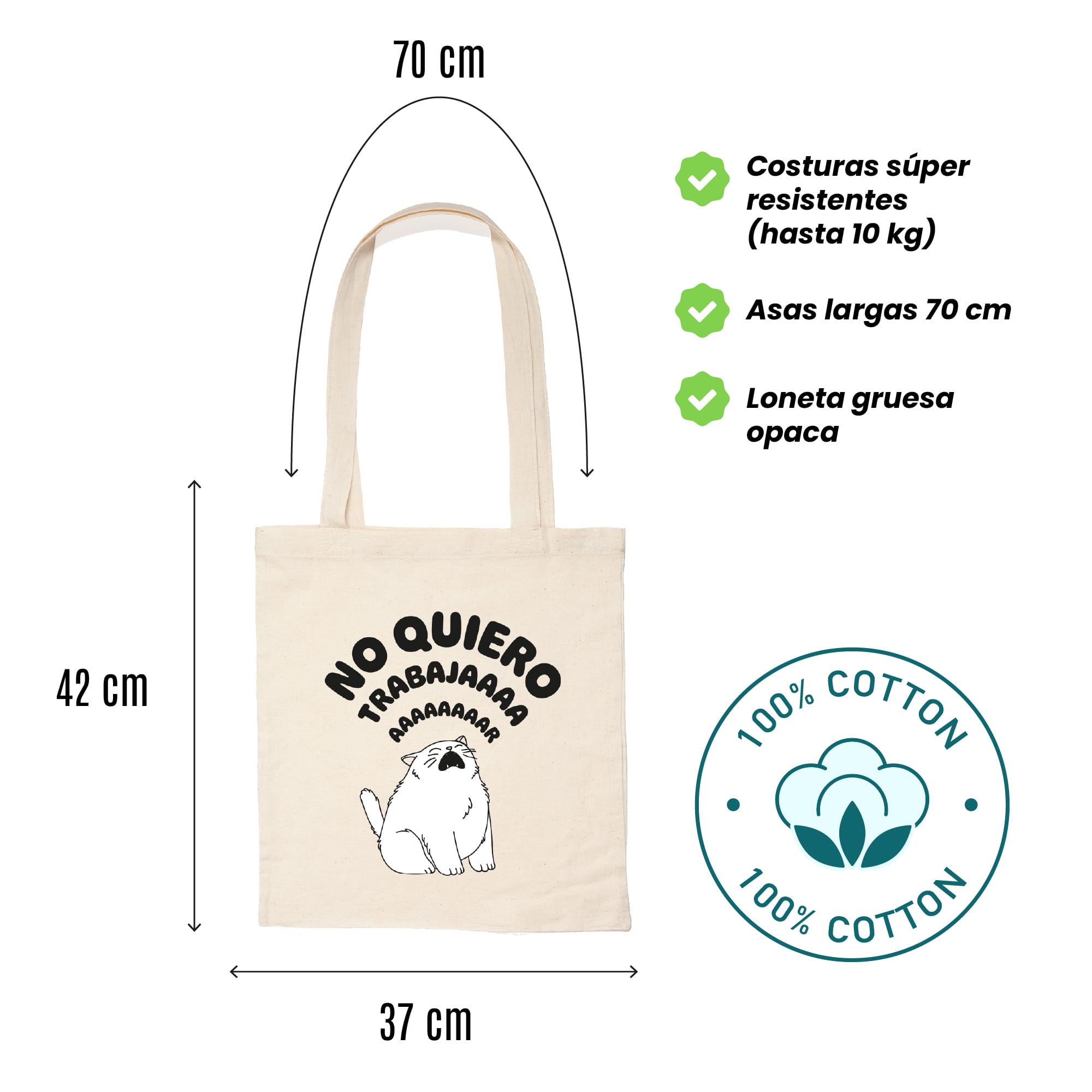 Tote bag No quiero trabajar