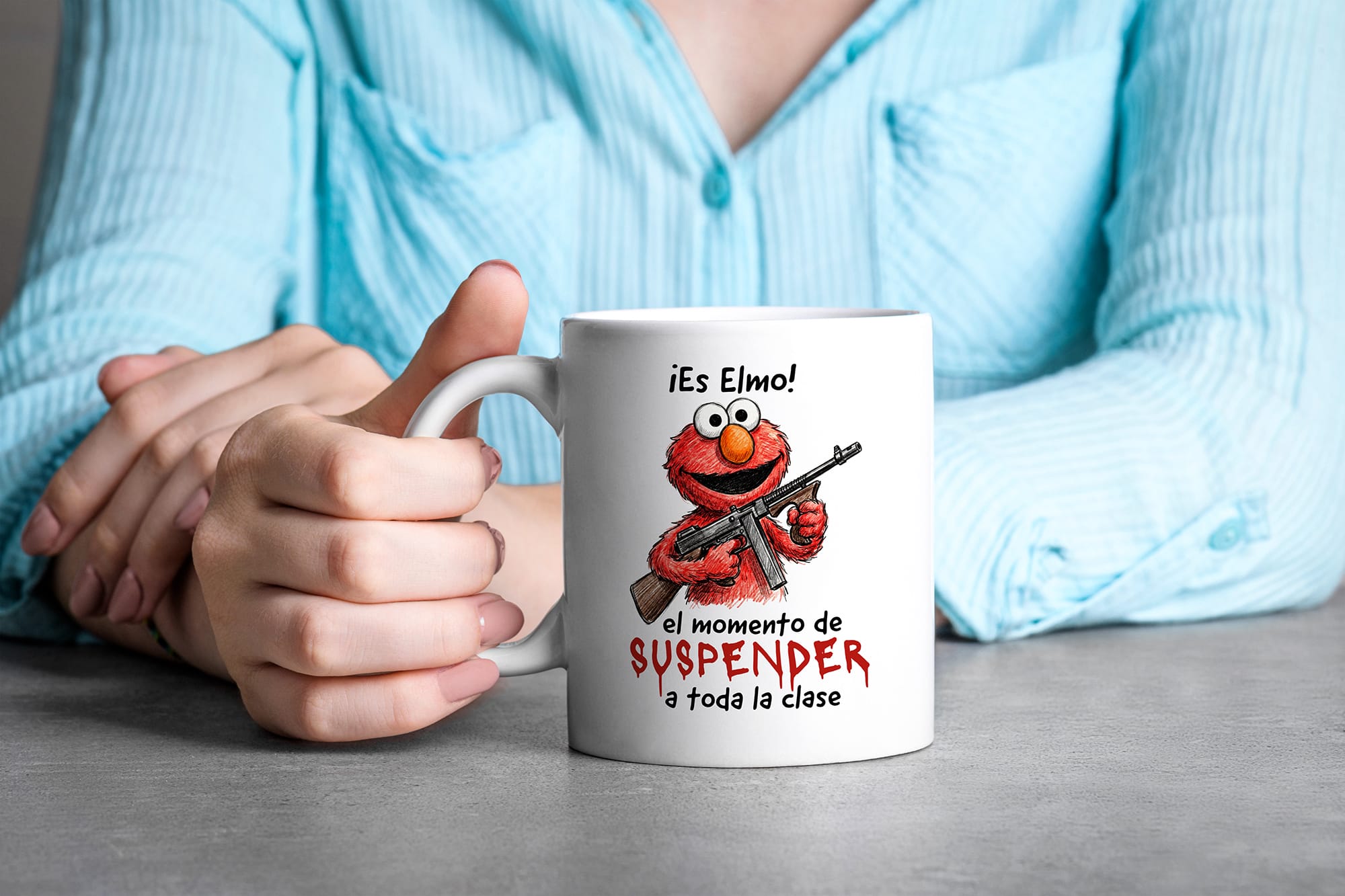 Taza Es Elmo! El momento de suspender a toda la clase