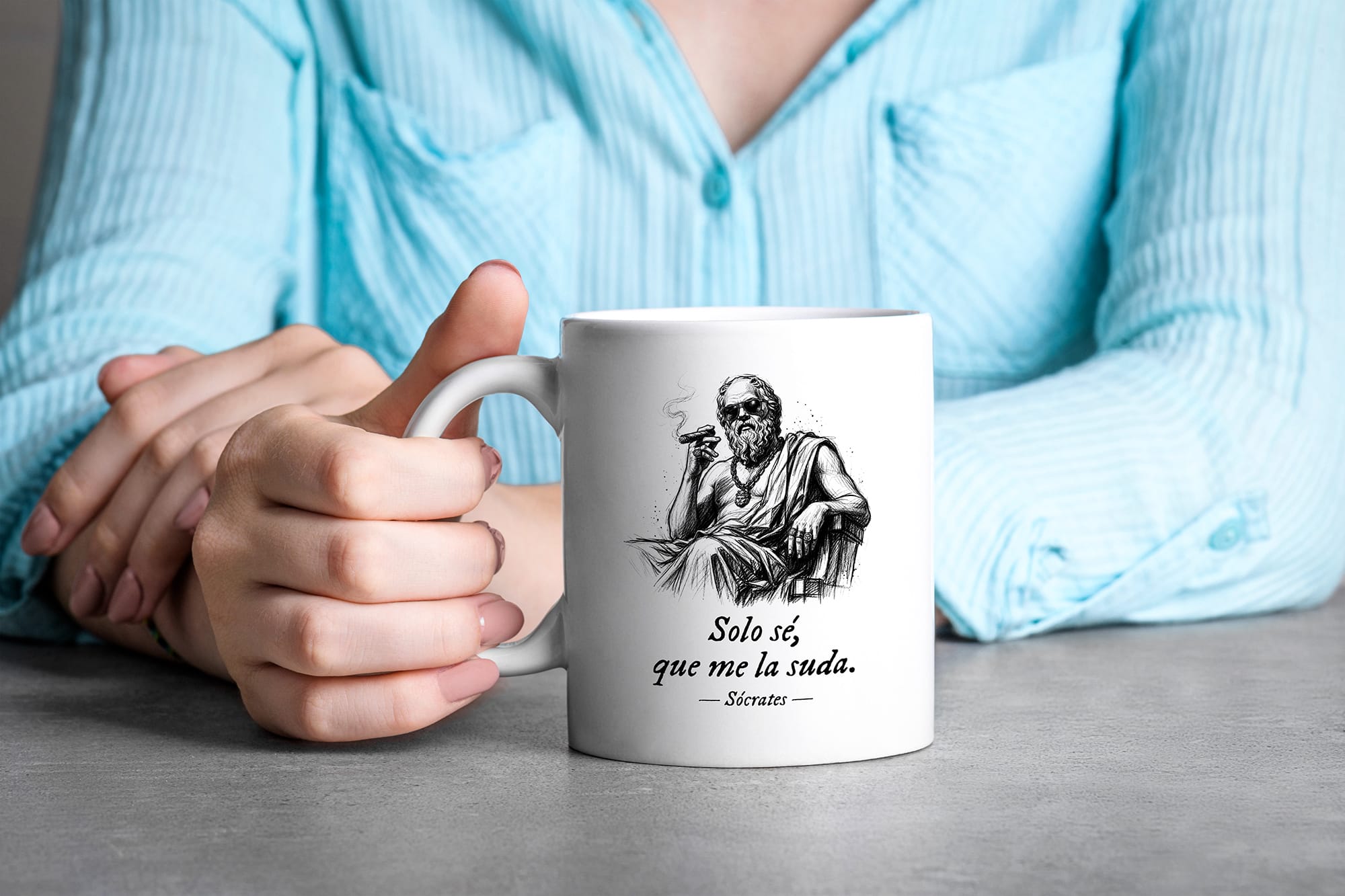 Taza Solo sé, que me la suda. Sócrates