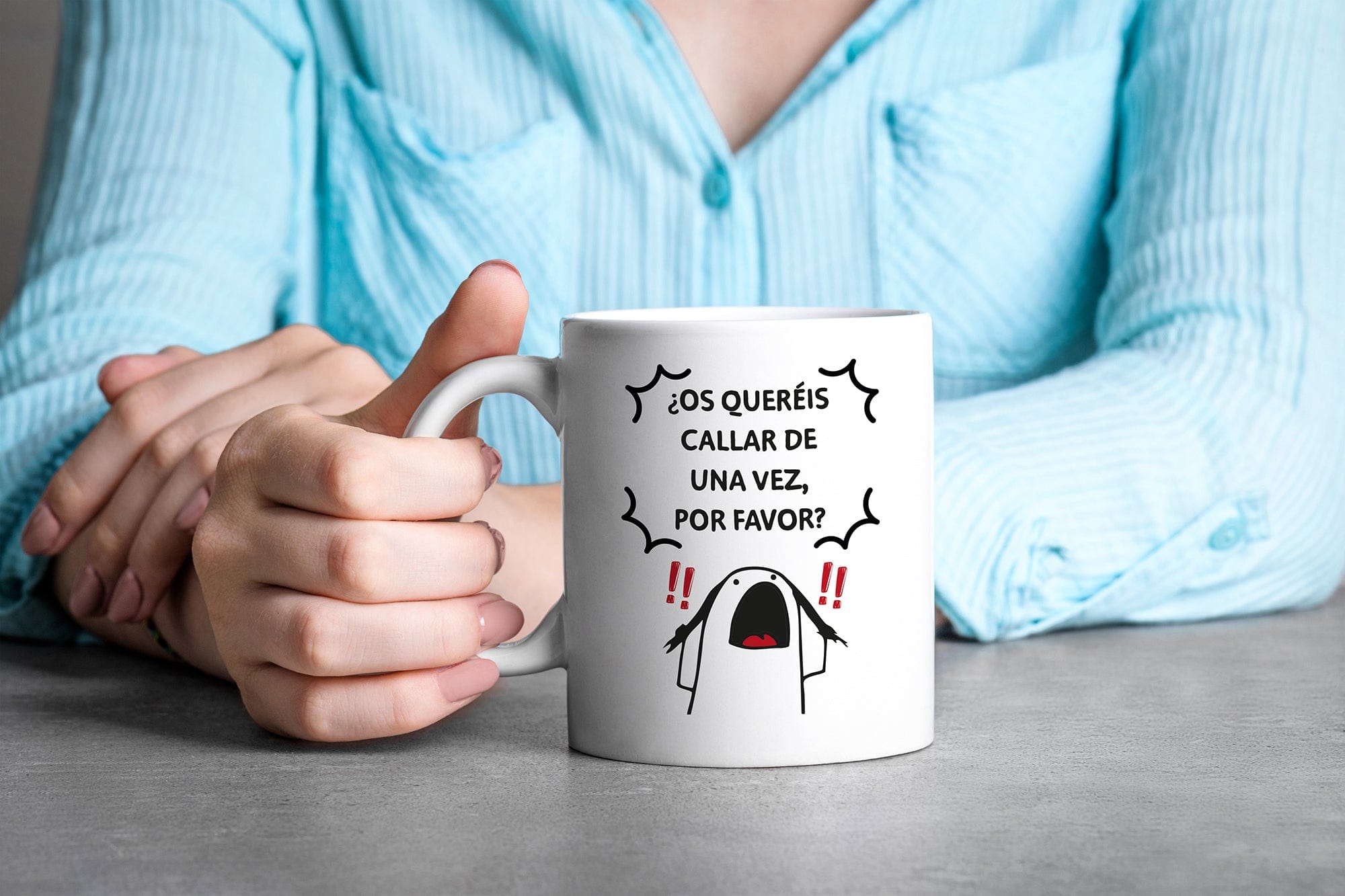Taza ¿os queréis callar de una vez por favor?